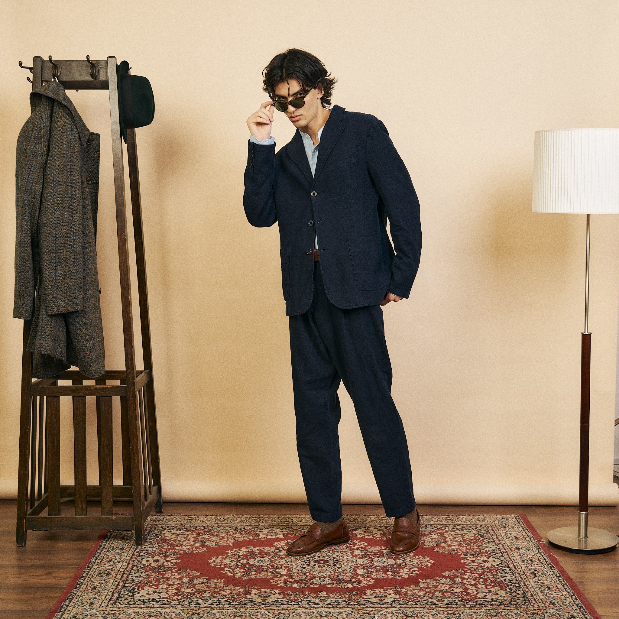 Cotton Blazer Navy Trousers