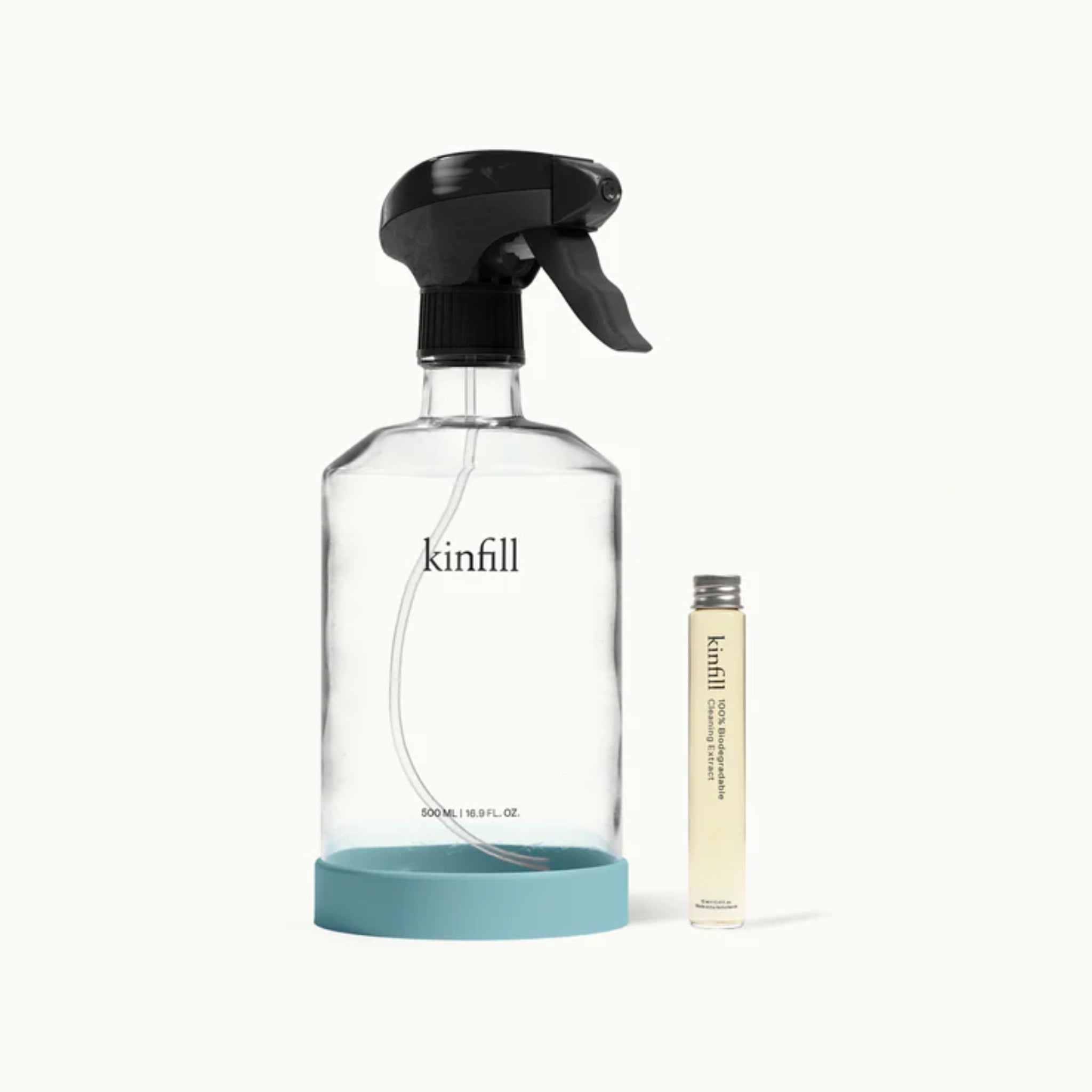 Kinfill Cucumis Kitchen Cleaner Kit with glass bottle and concentrated refill.