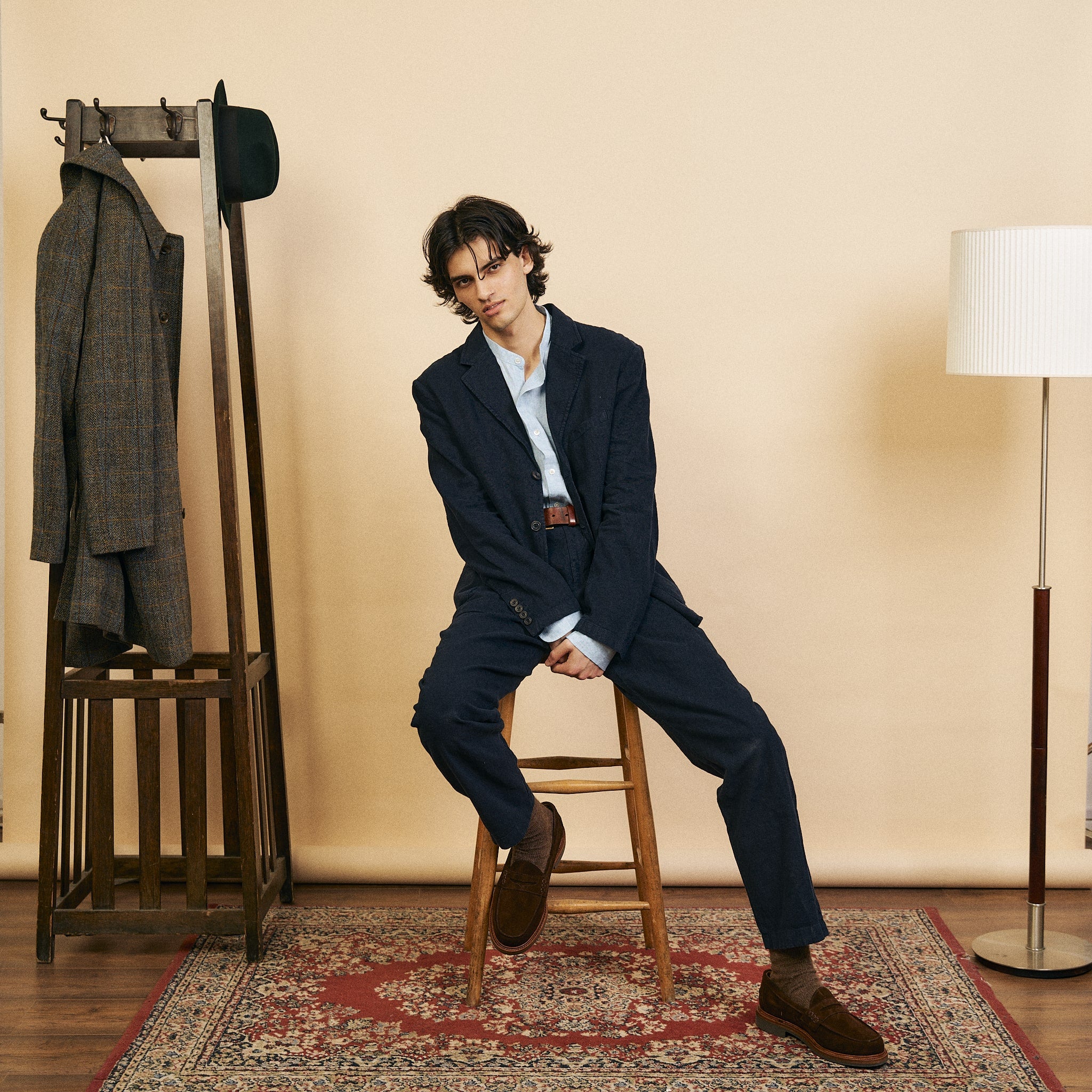 Cotton Blazer Navy Trousers