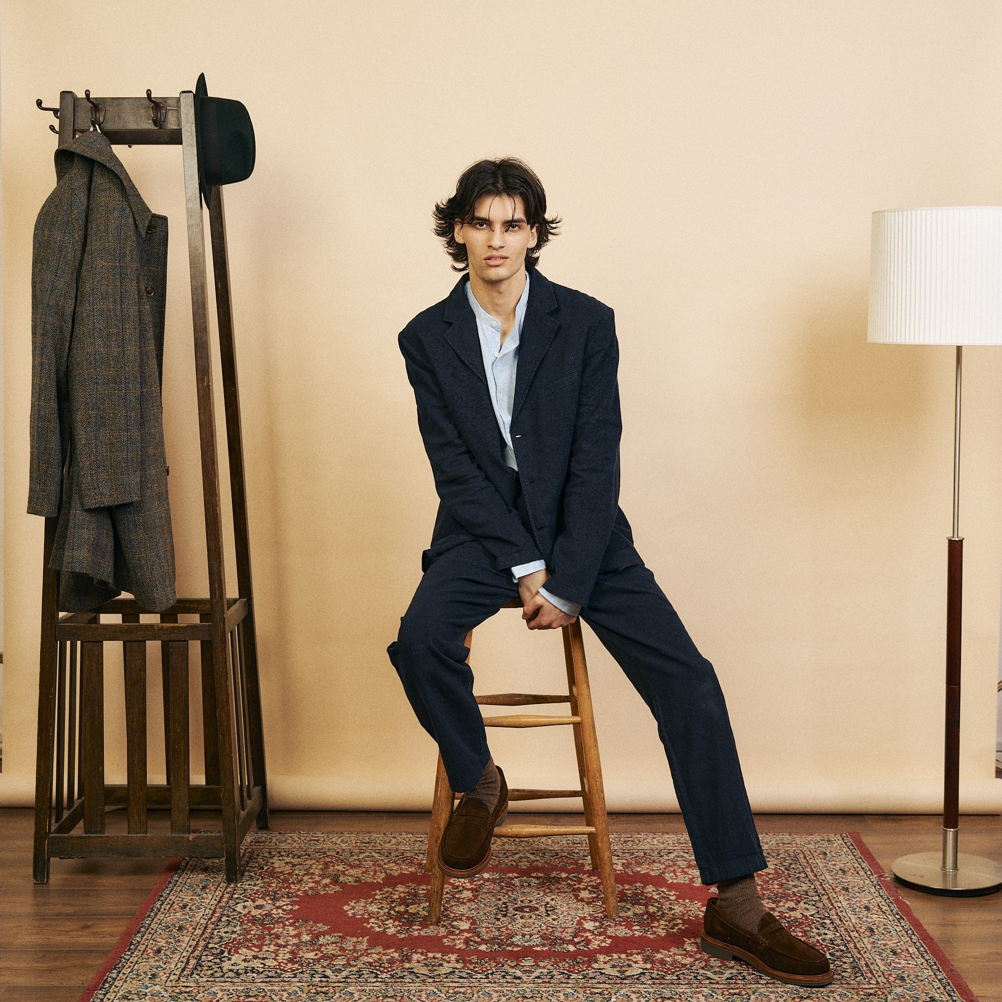 Cotton Blazer Navy Trousers