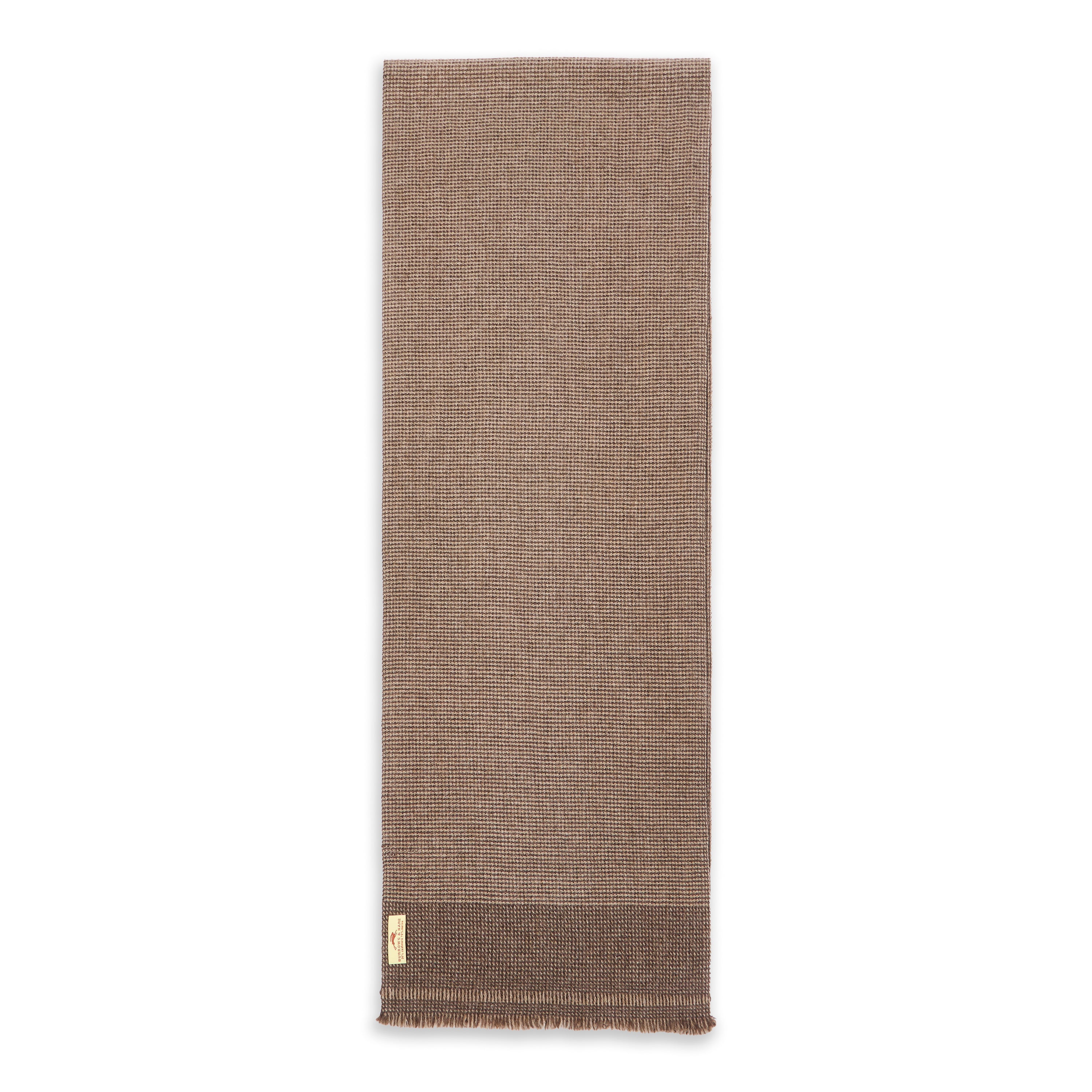 Wool Scarf - Brown Houndstooth