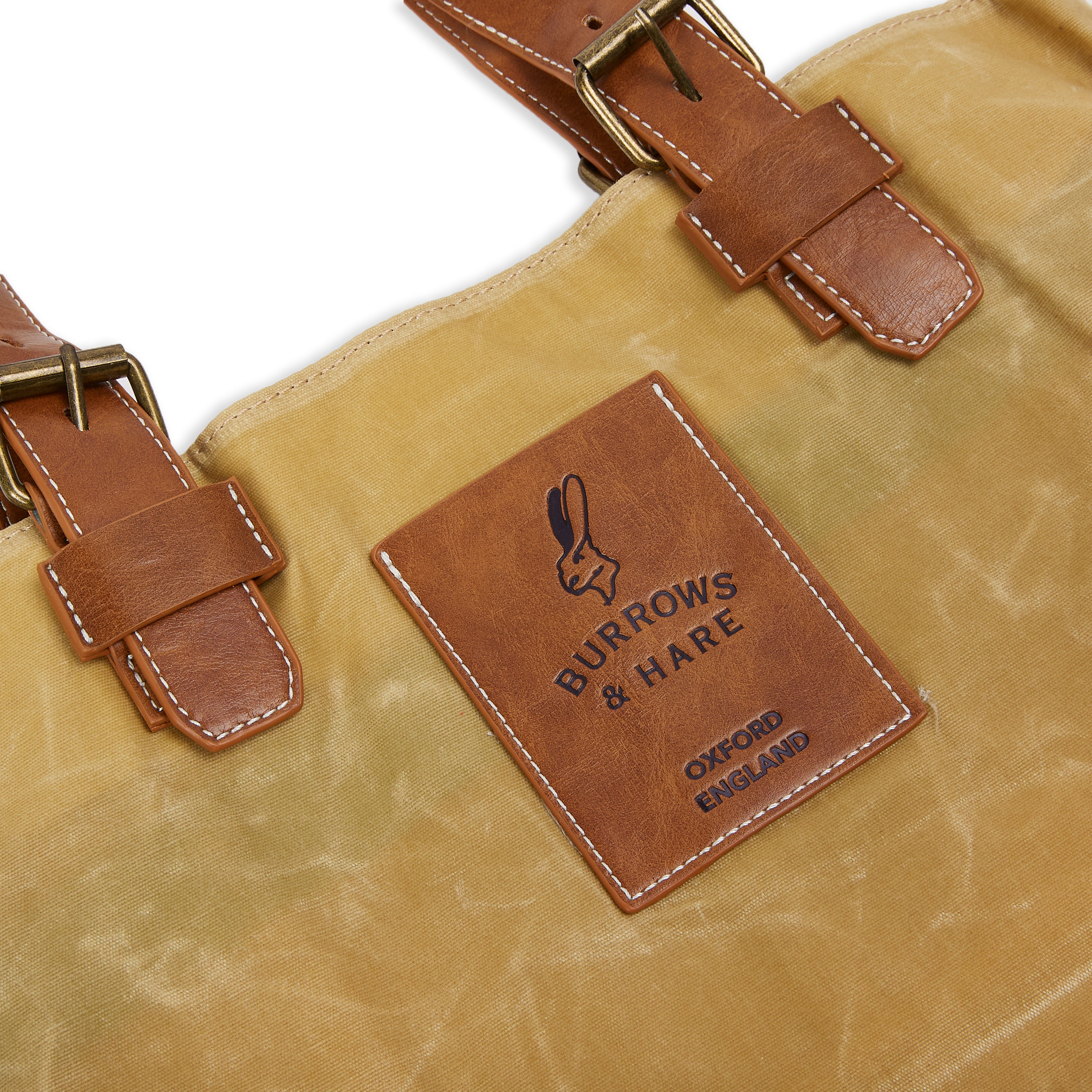 Side profile of the natural waxed canvas tote