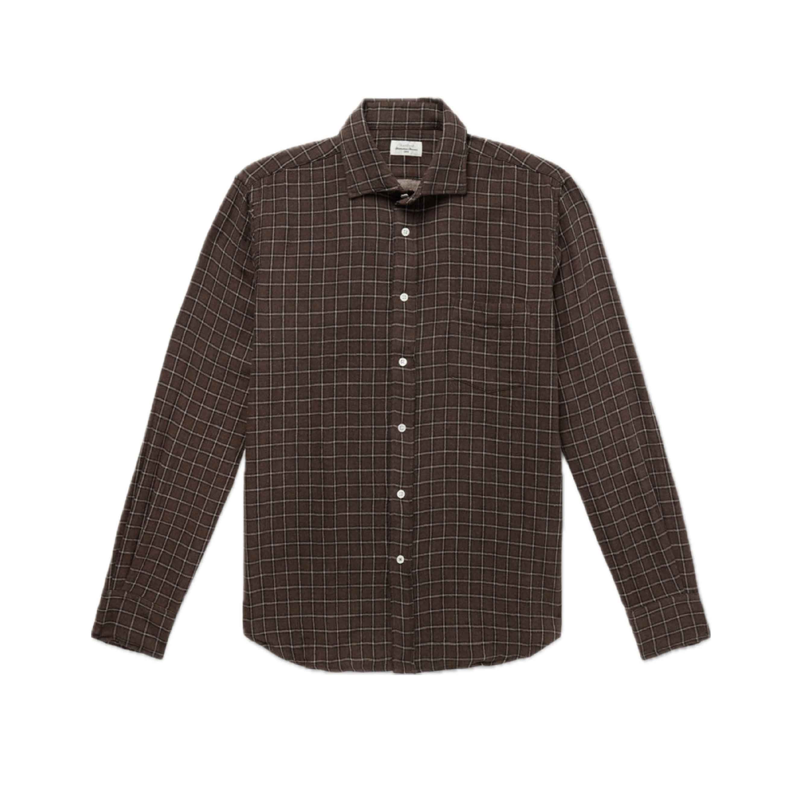 Pockets Men Woven Shirt - Brown