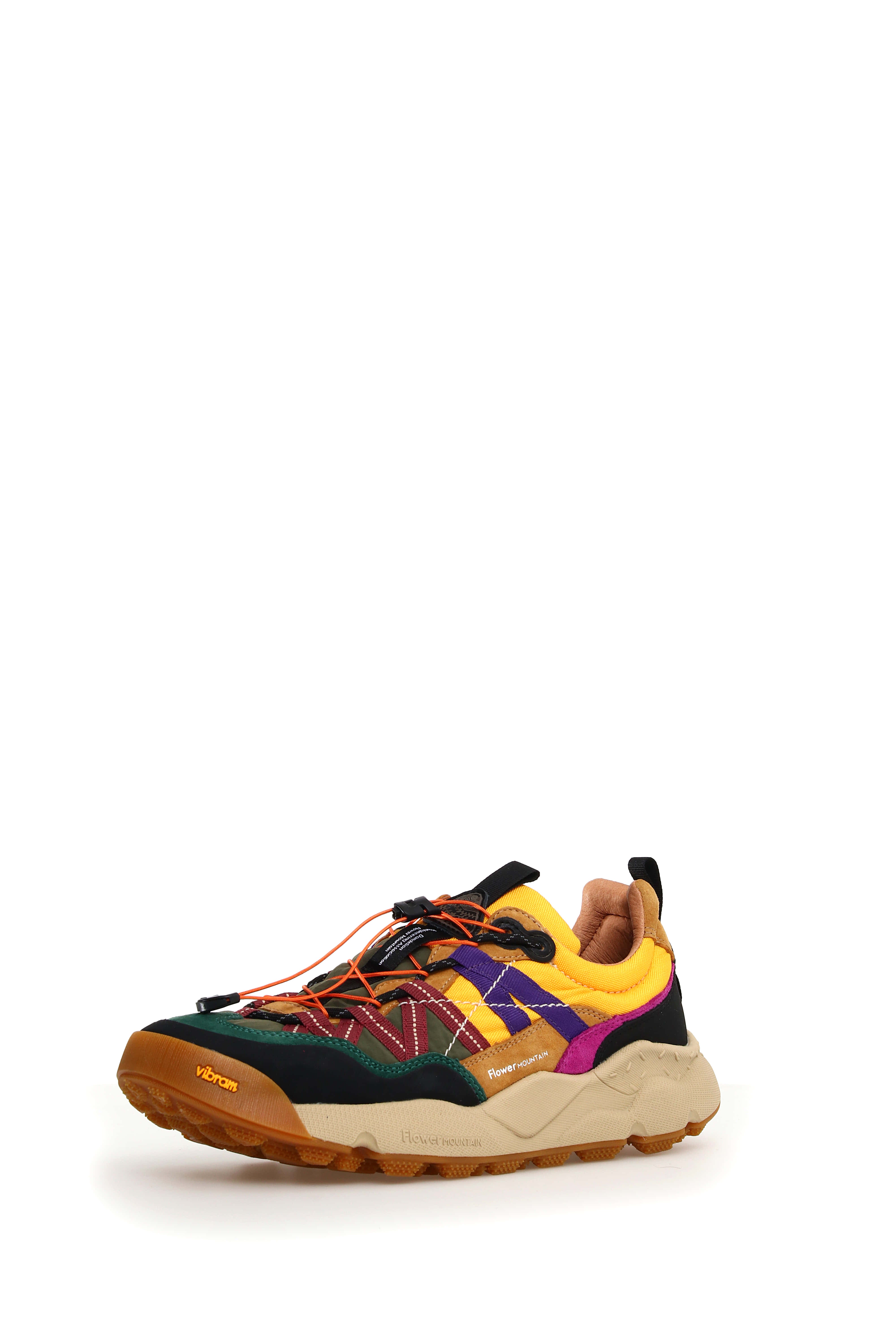 Iwano 2 Uni Suede/Nylon Black-Cognac-Yellow