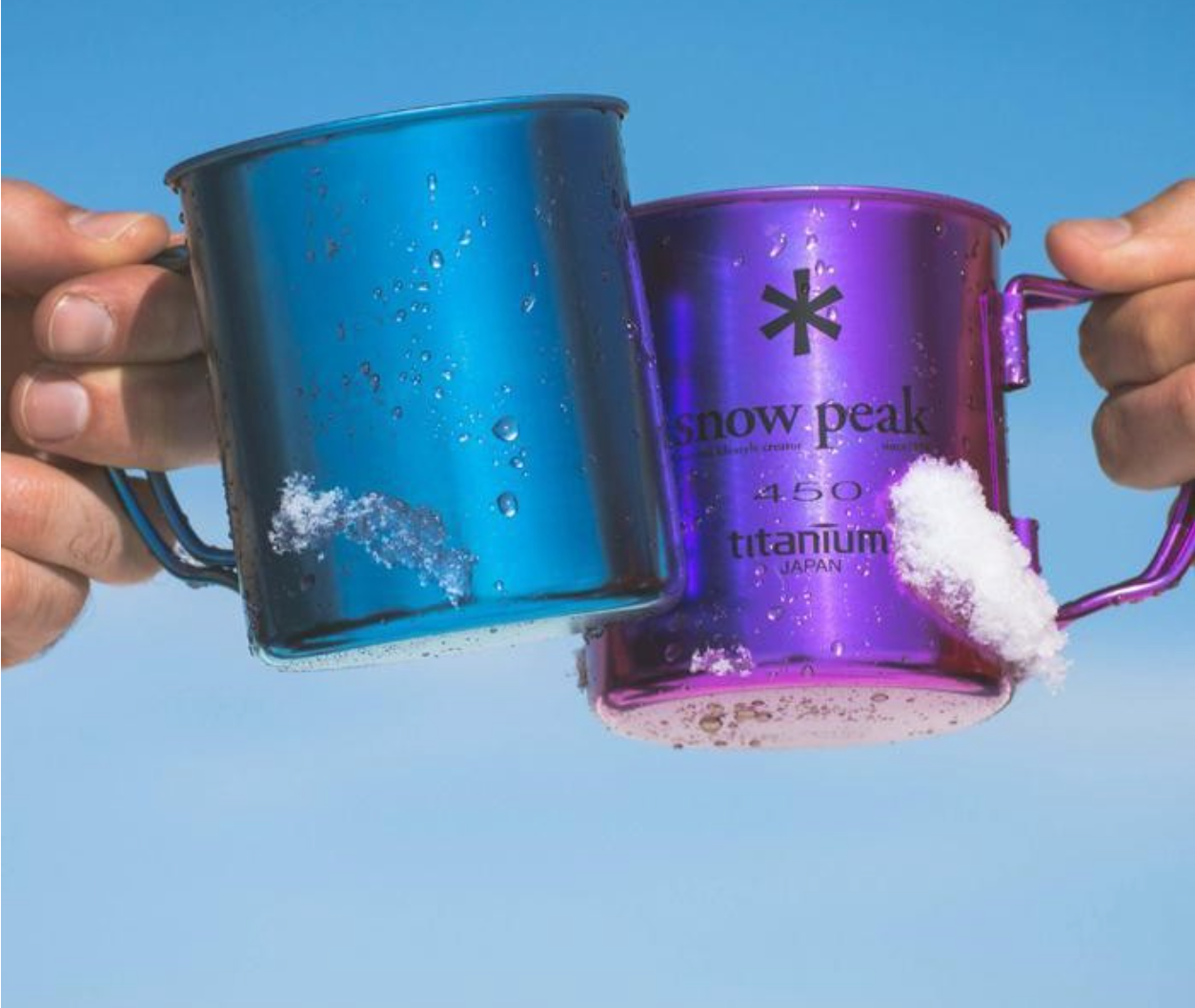Snow Peak Titanium Double Wall 450 Coloured Mug - Blue in Blue — view 2 of 2 | Burrows & Hare