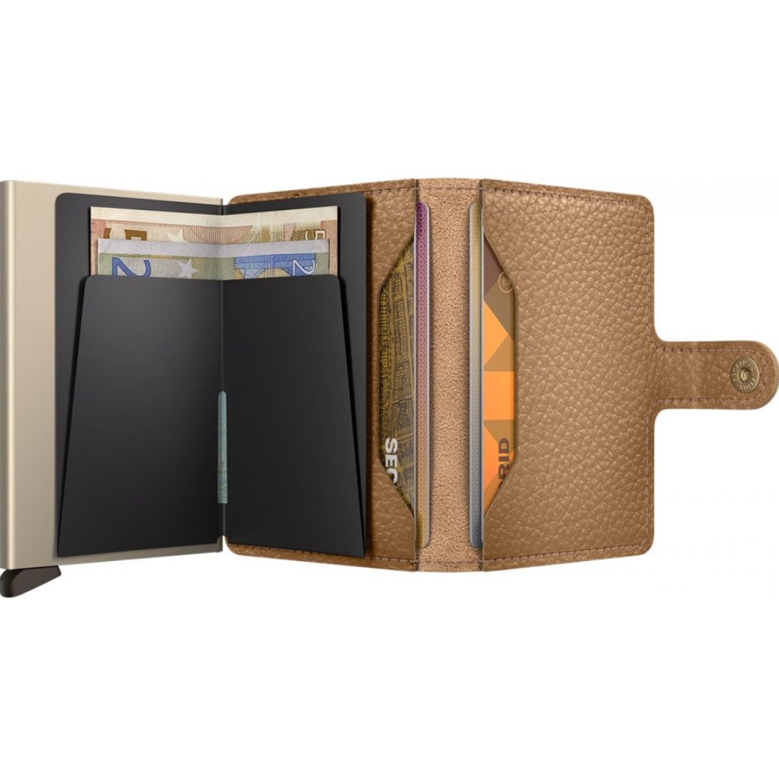Secrid RFID Miniwallet in Pebble Grain Leather Cappuccino — view 4 of 4 | Burrows & Hare
