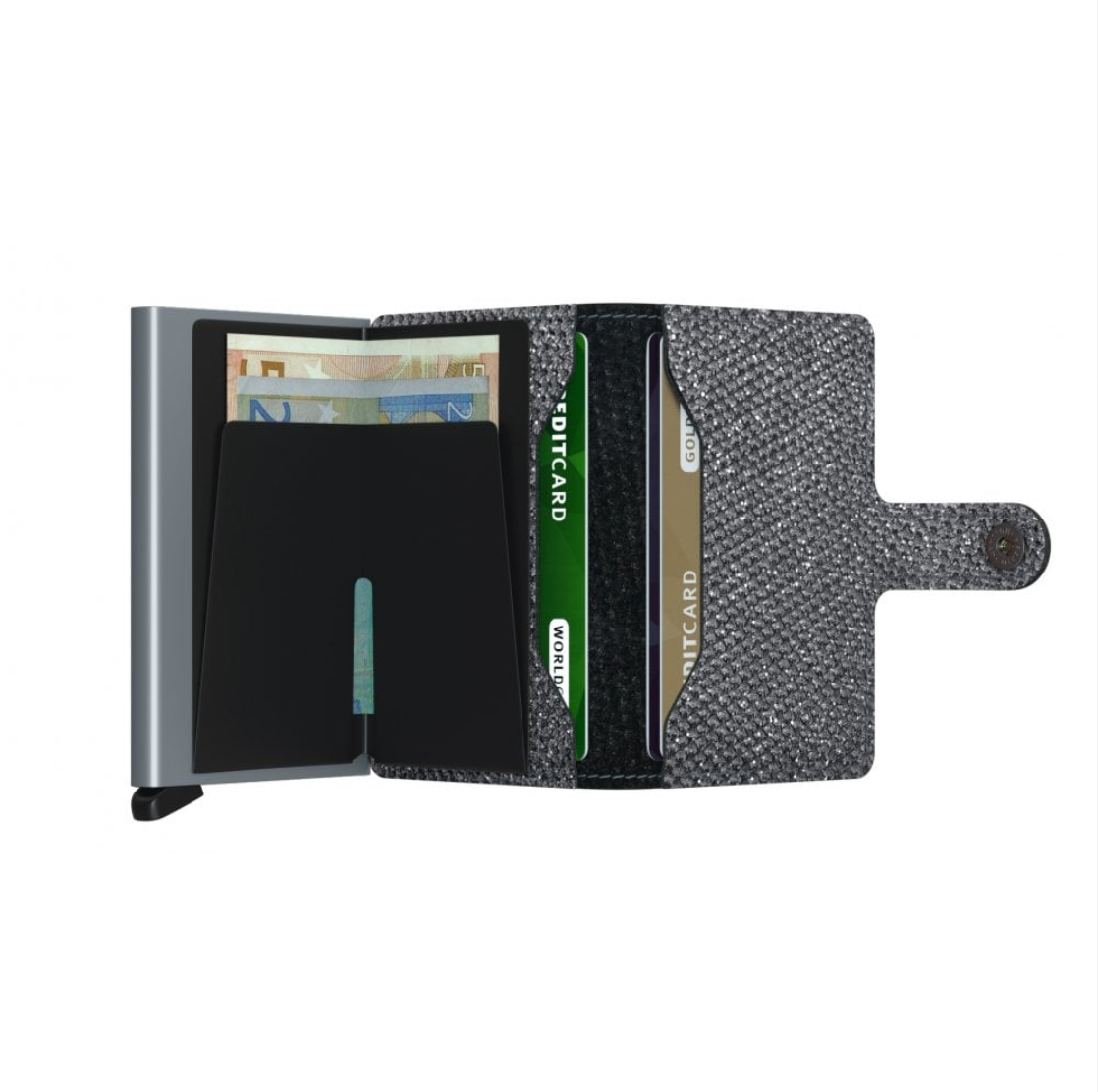 Secrid RFID Miniwallet in Recycled Stars Fabric Black — view 4 of 5 | Burrows & Hare