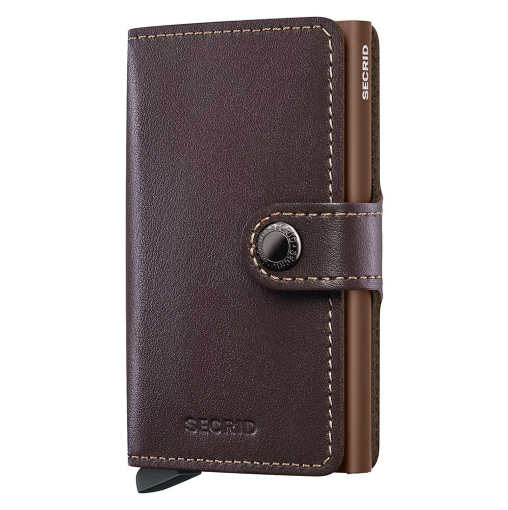 Secrid RFID Miniwallet in Original Grain Leather Chocolate — view 1 of 4 | Burrows & Hare