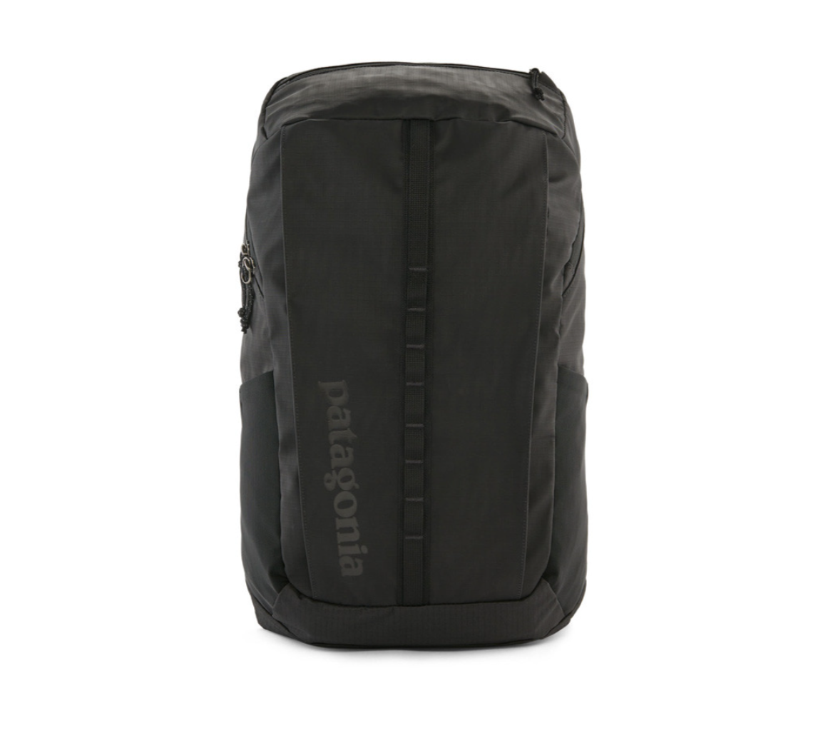 Patagonia Black Hole Pack 25L in black, sleek design with durable material.