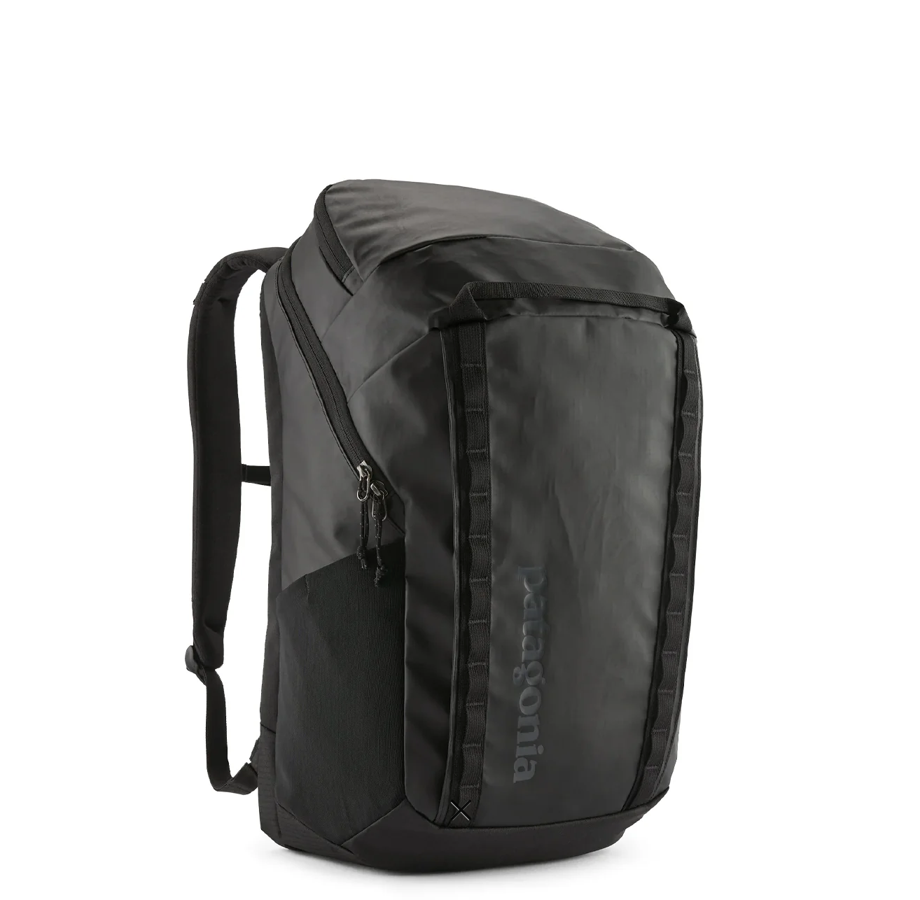Patagonia Black Hole Pack 32L in black with 100% recycled nylon material.