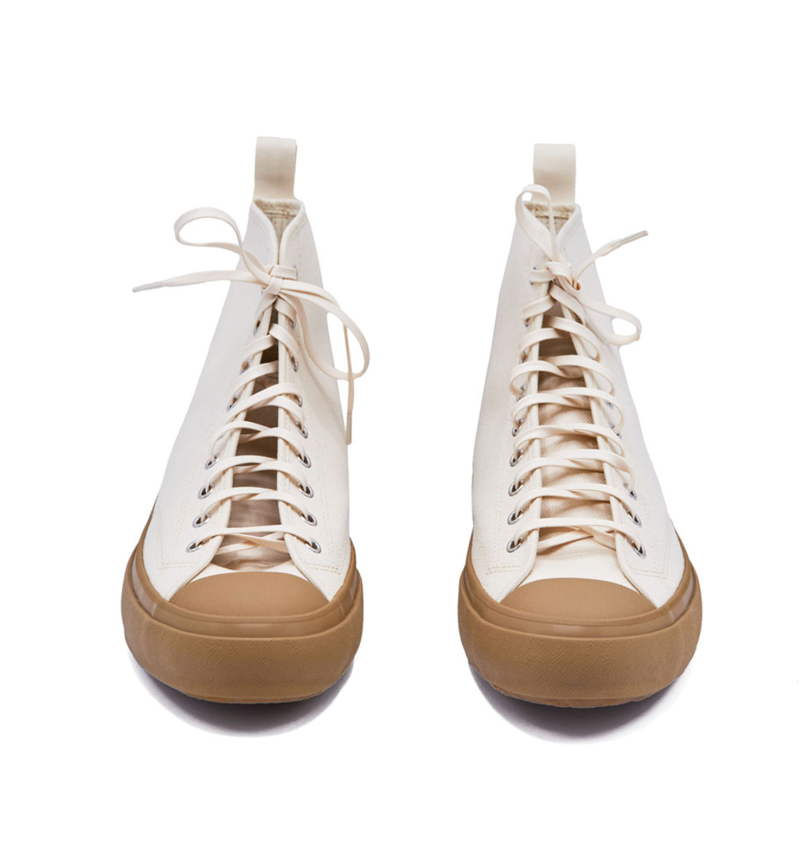 Back view of Hi Basket - Natural by Moonstar, showcasing canvas detail.