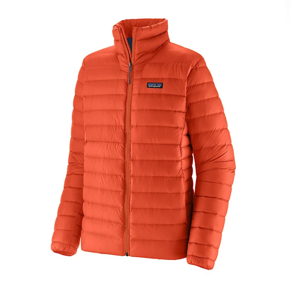Patagonia Down Sweater in Coal Orange, showcasing premium design and warmth.