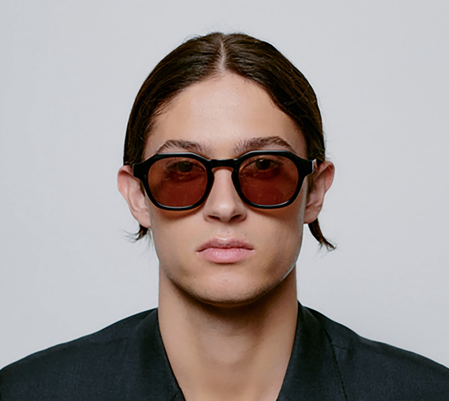 Detailed view of the adjustable temples on Zan Black sunglasses by A. Kjærbede.
