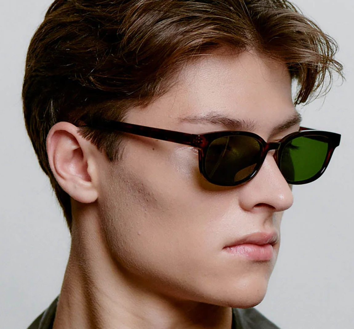 Side profile of Charlie sunglasses by A. Kjærbede in recycled materials.