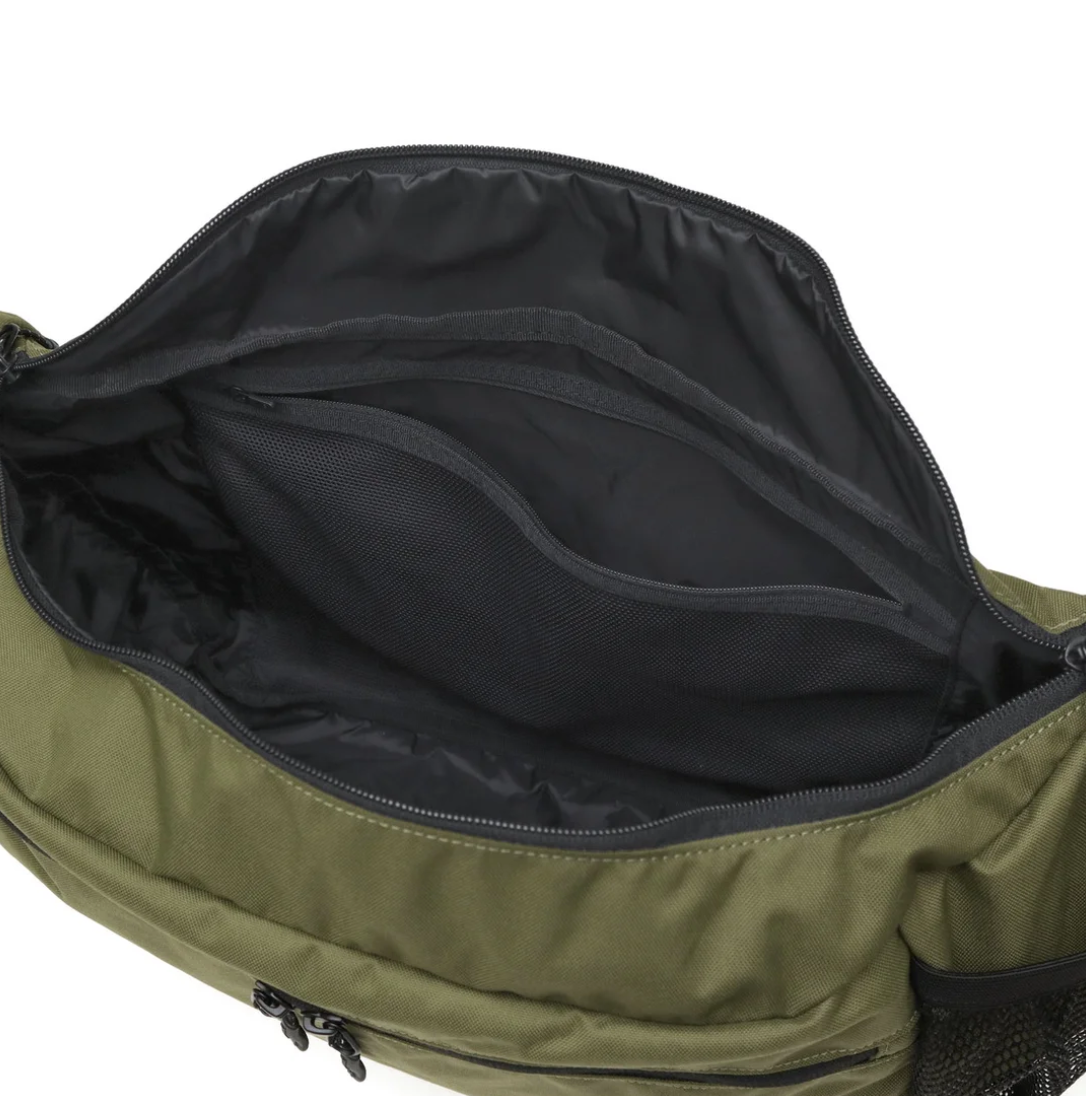 Snow Peak Everyday Use Middle Shoulder Bag - Olive in Olive — view 3 of 3 | Burrows & Hare