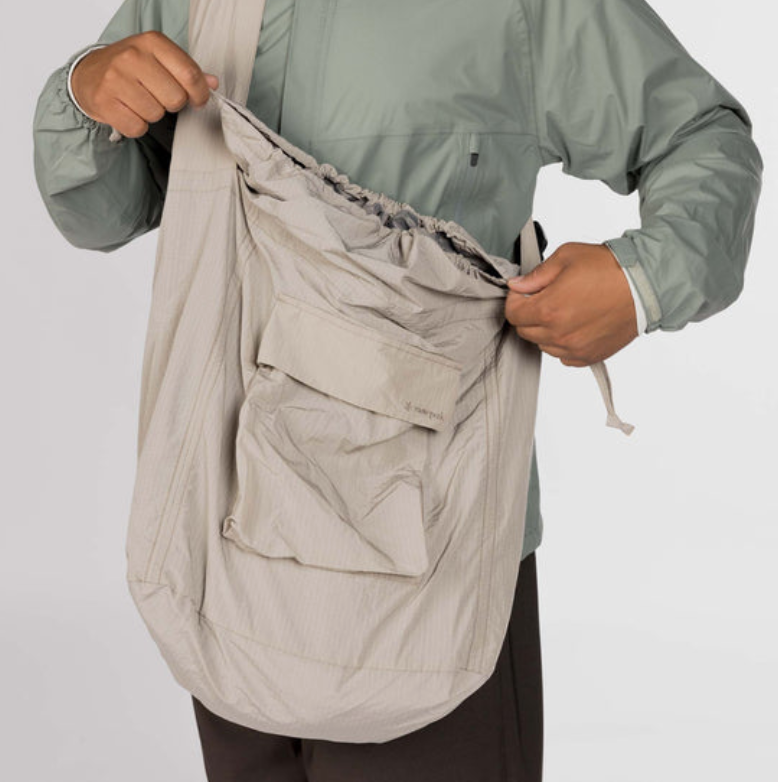 Snow Peak Ripstop Wrap Cross Bag - Greige in Greige — view 2 of 4 | Burrows & Hare