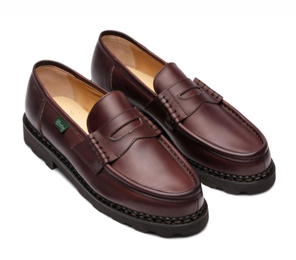 Paraboot Reims/Marche Marron reflecting French craftsmanship with natural rubber sole.