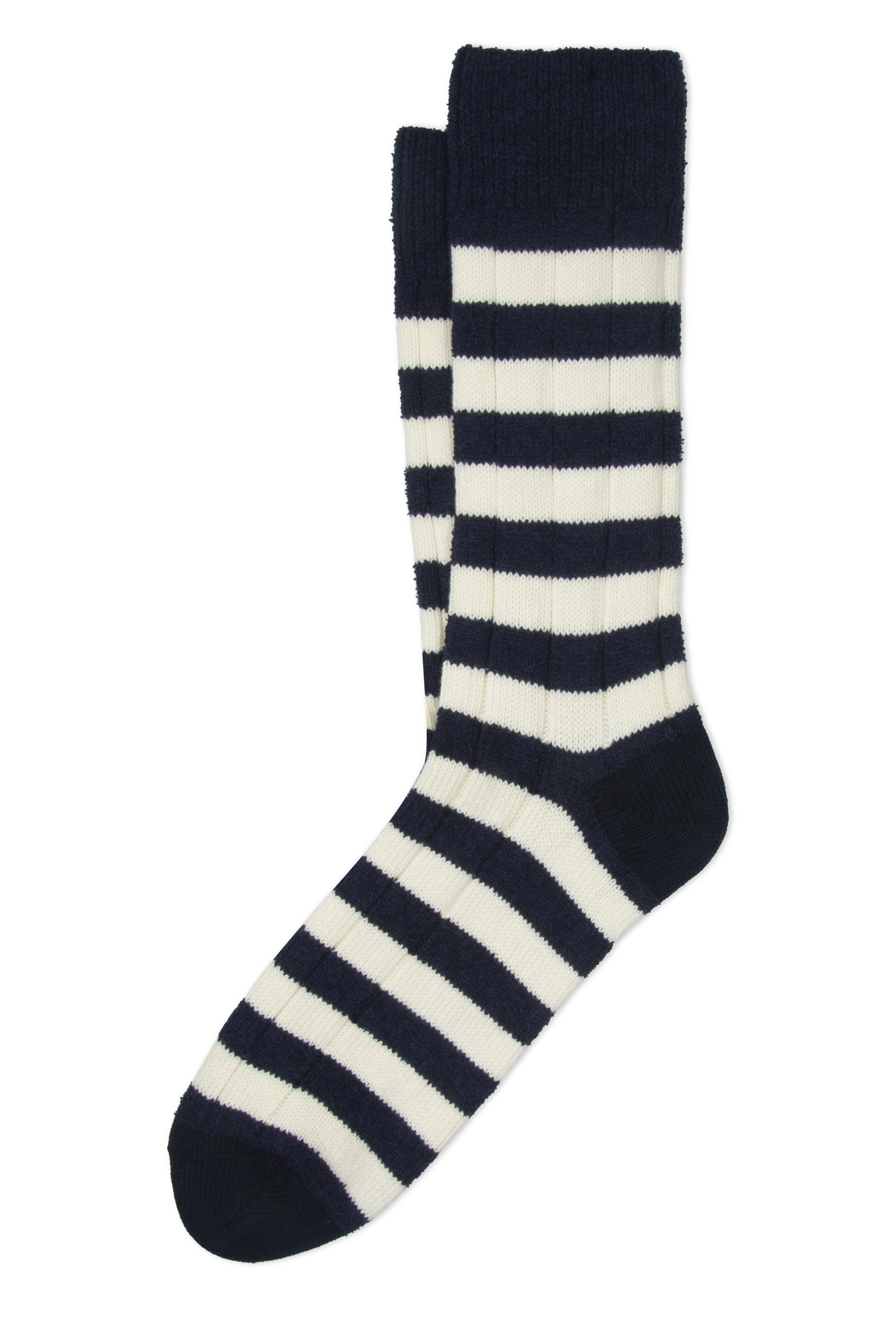Taza Socks by Ant45 in navy with cotton material, showcasing ribbed design.