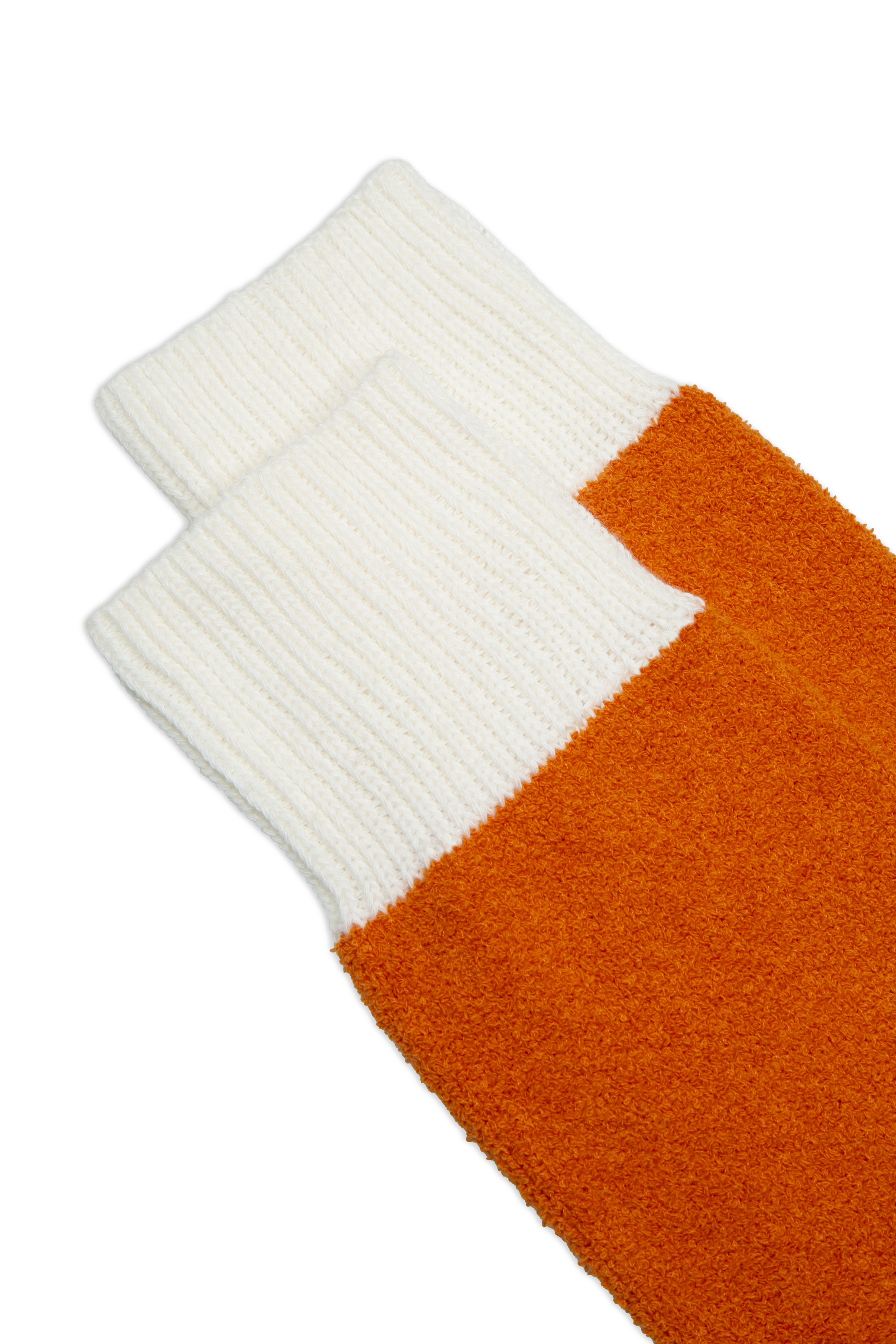 Zen Socks - Orange by Ant45, featuring a terry sole and two-colour striped cuff.