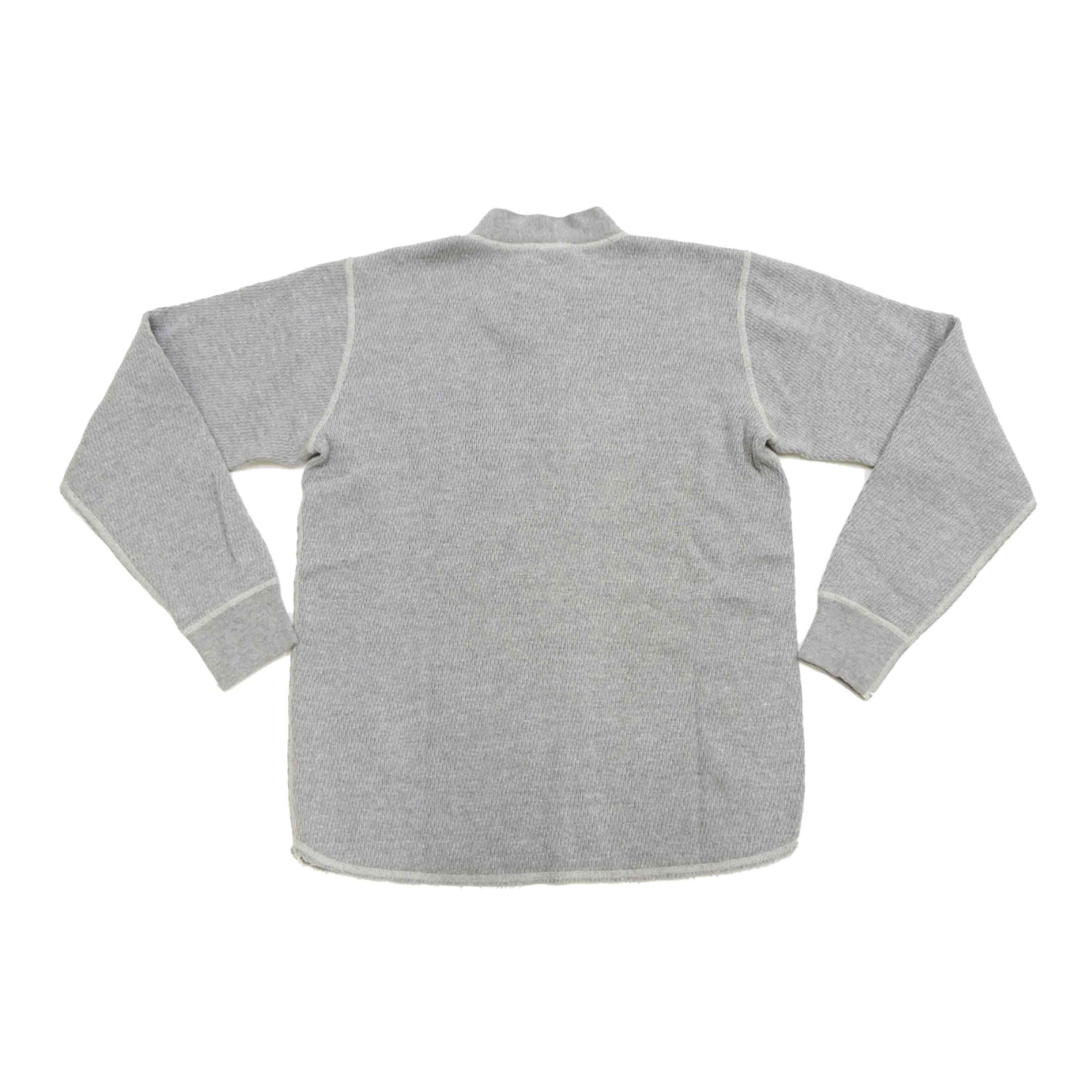 Long Sleeve Thermal Henley Neck - Heather Grey