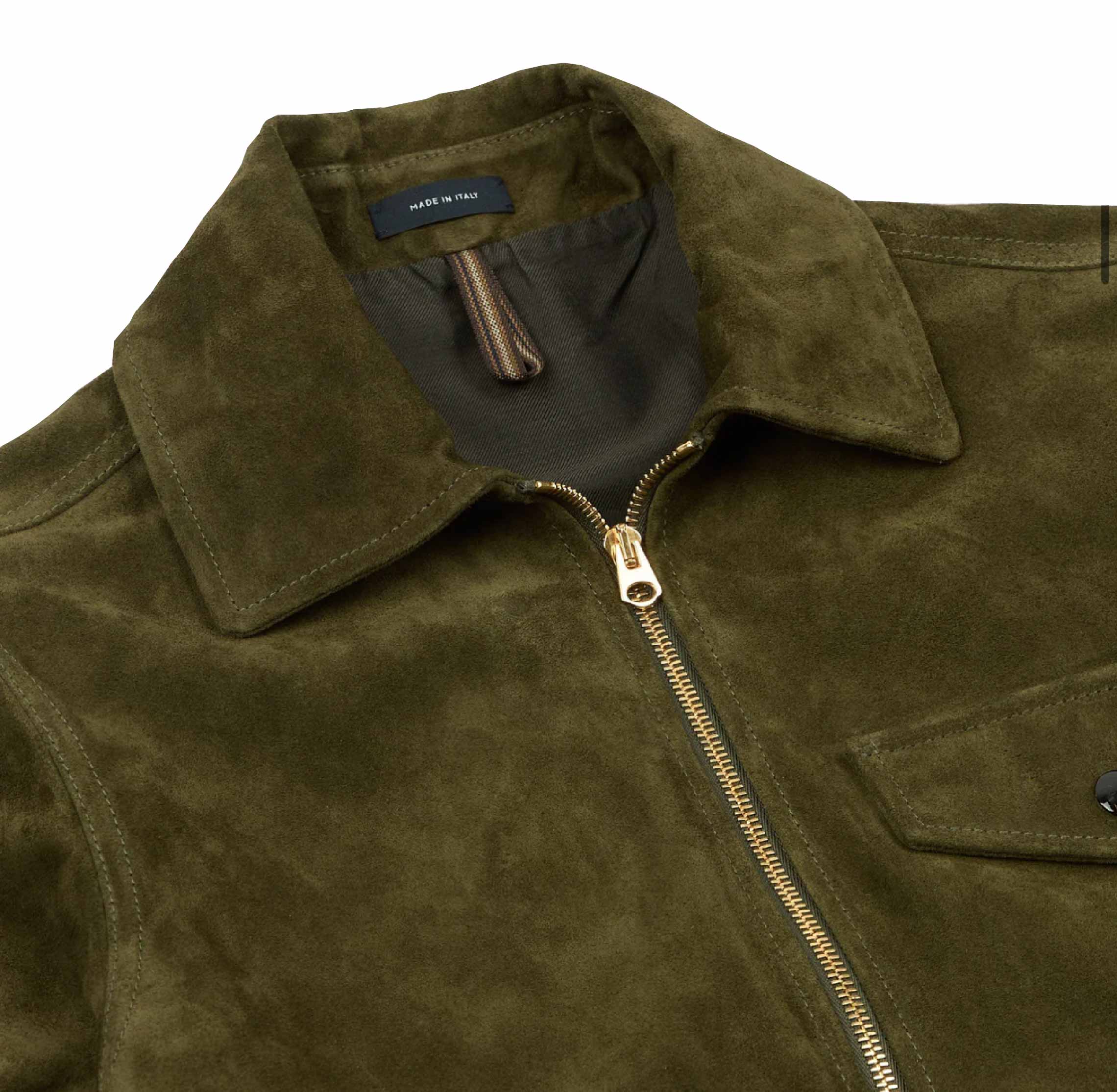 Green Heavyweight Suede A-2 Bomber Jacket