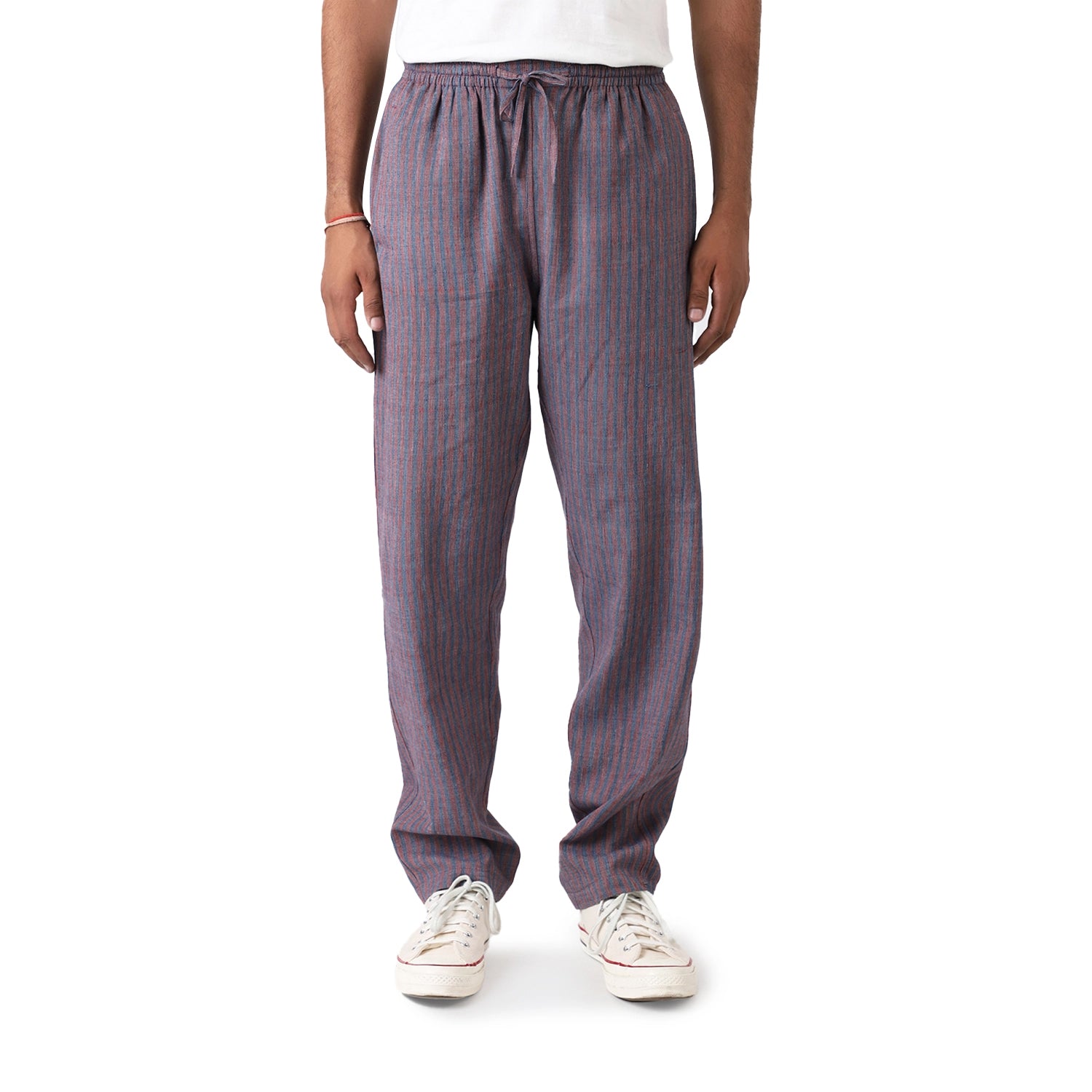 Lisboa Handwoven Trouser - Stripe Red