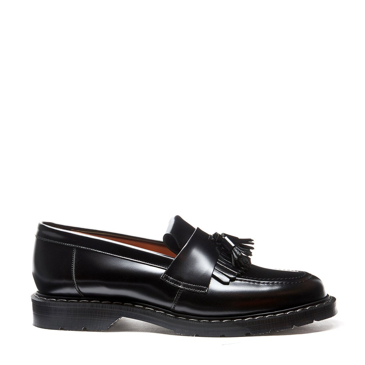 Solovair Tassel Loafer - Black Hi-Shine Solovair Original Sole Smoke - Burrows and Hare