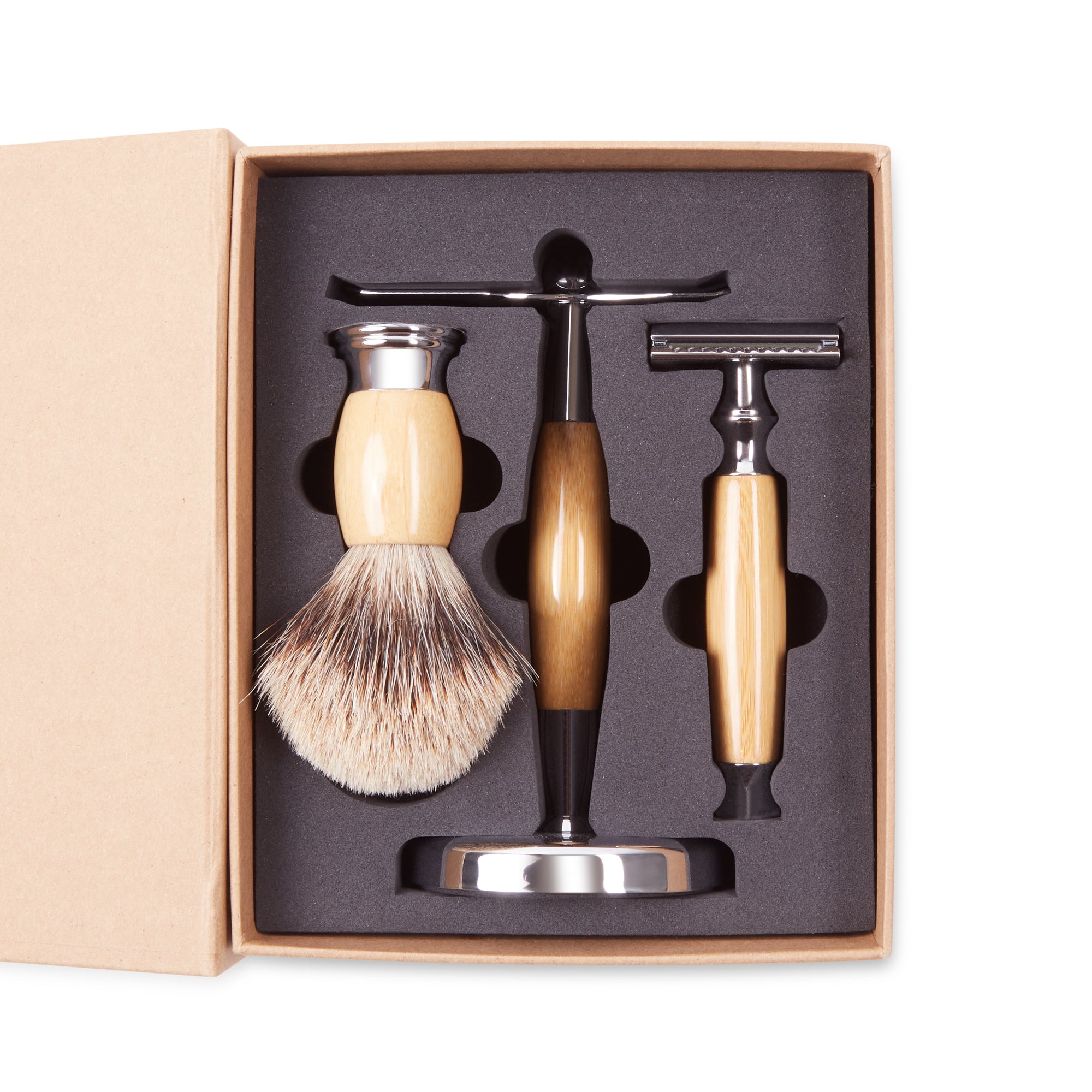 Shaving Stand Set Wooden