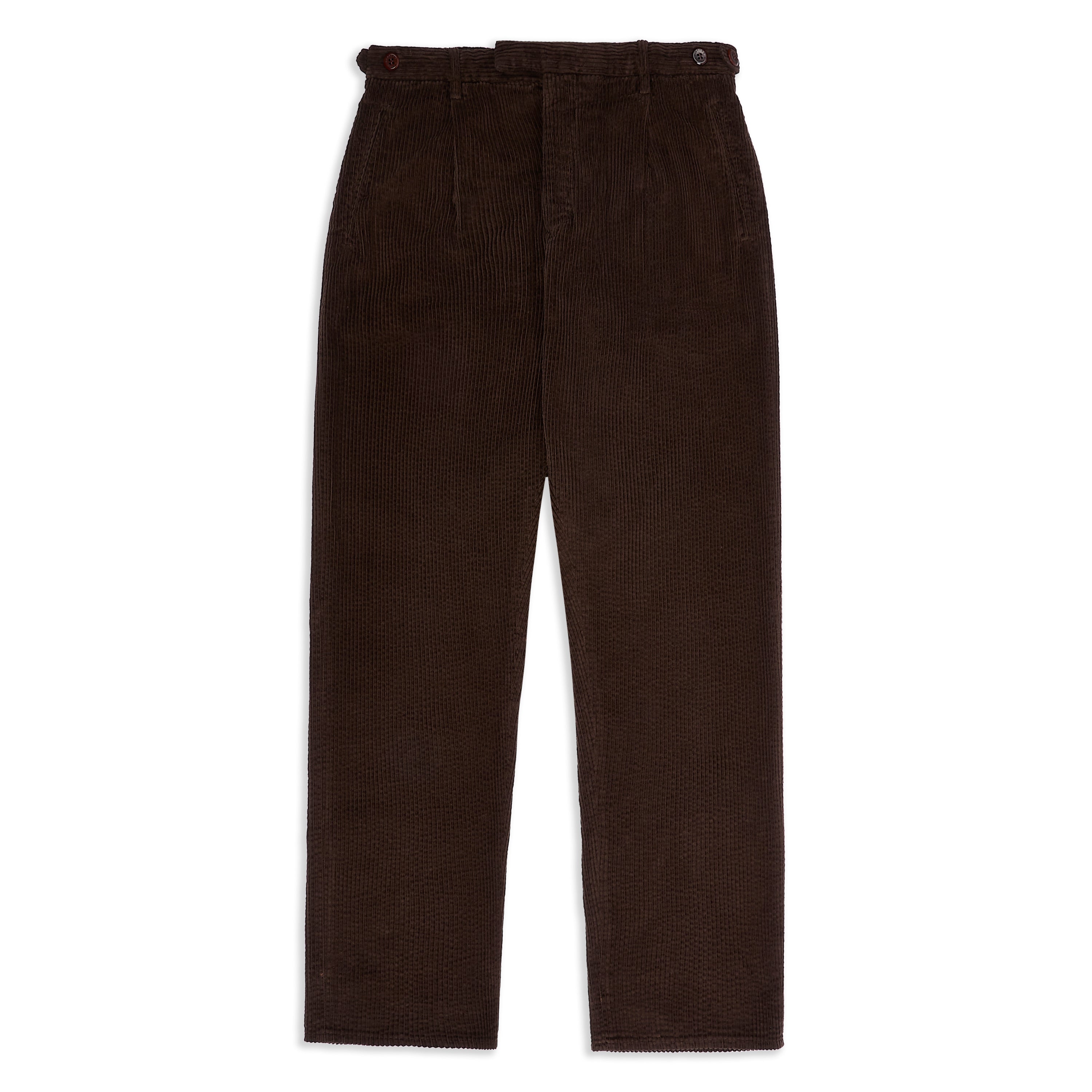 Burrows & Hare Trouser Pleated Corduroy Brown