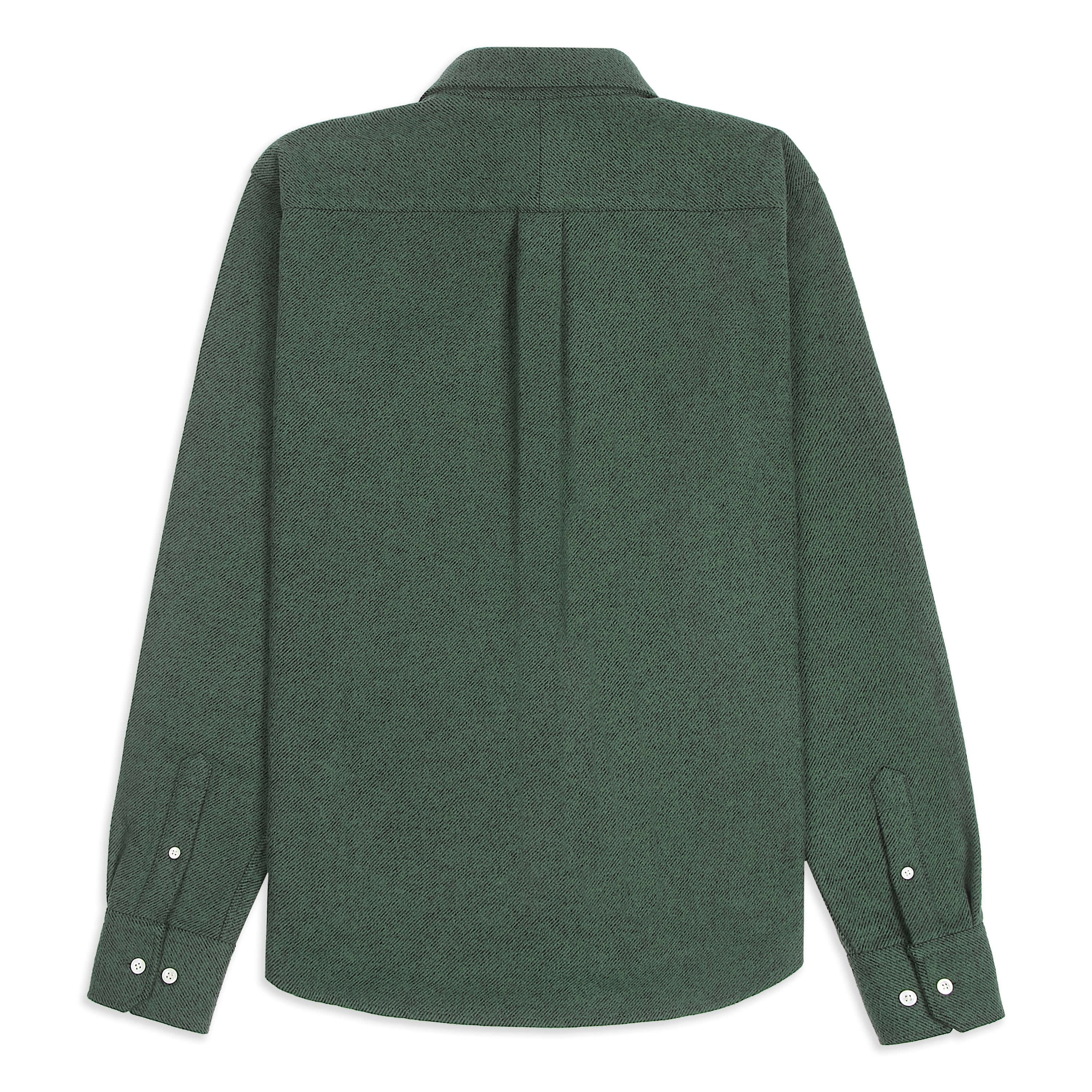 Two Pocket Cotton Flannel Overshirt - Green
