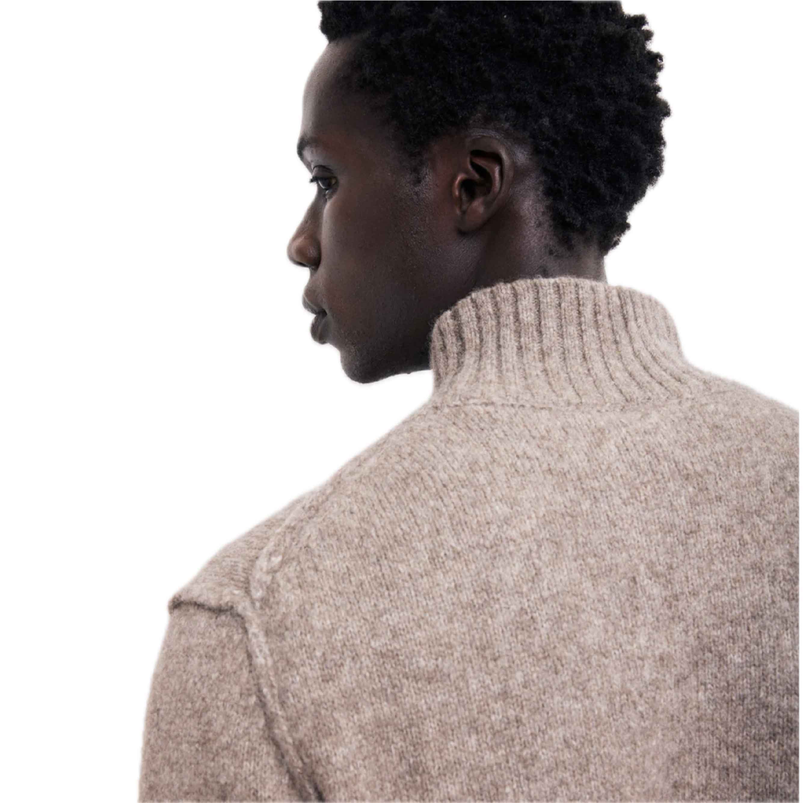 Knitted Pullover Turtle Neck - Mushroom