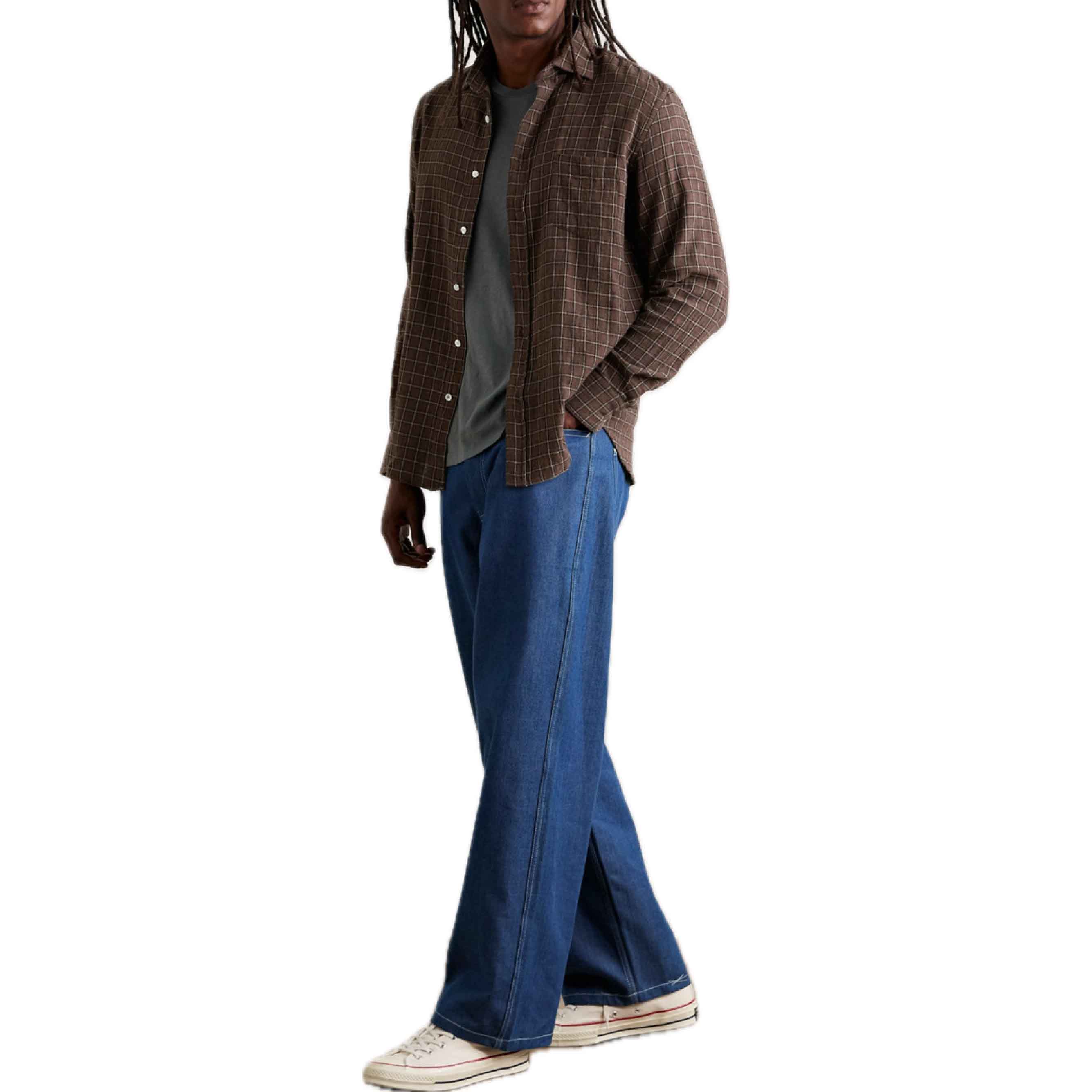 Pockets Men Woven Shirt - Brown