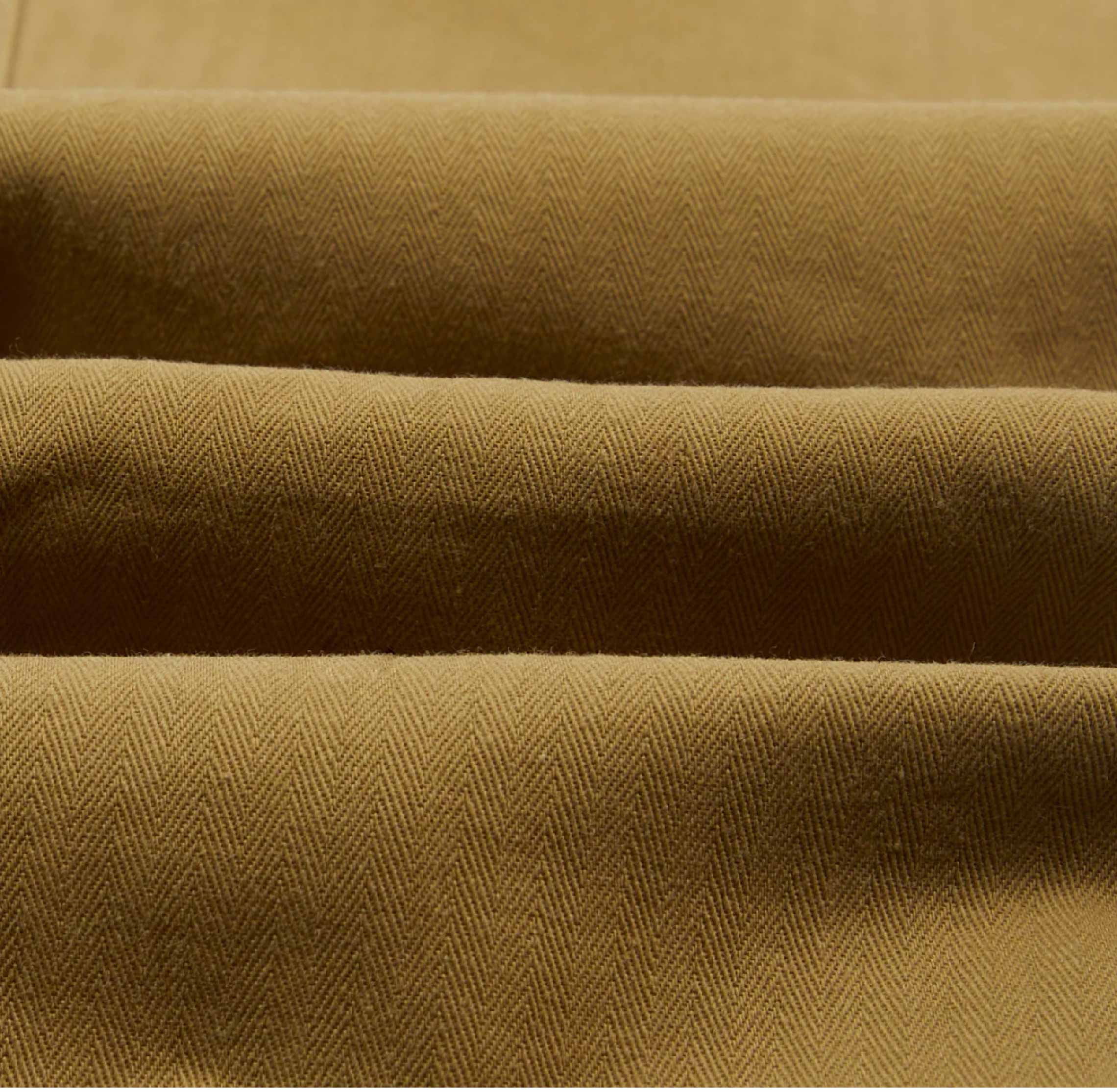 Khaki Herringbone Twill Cotton Drawstring Trousers