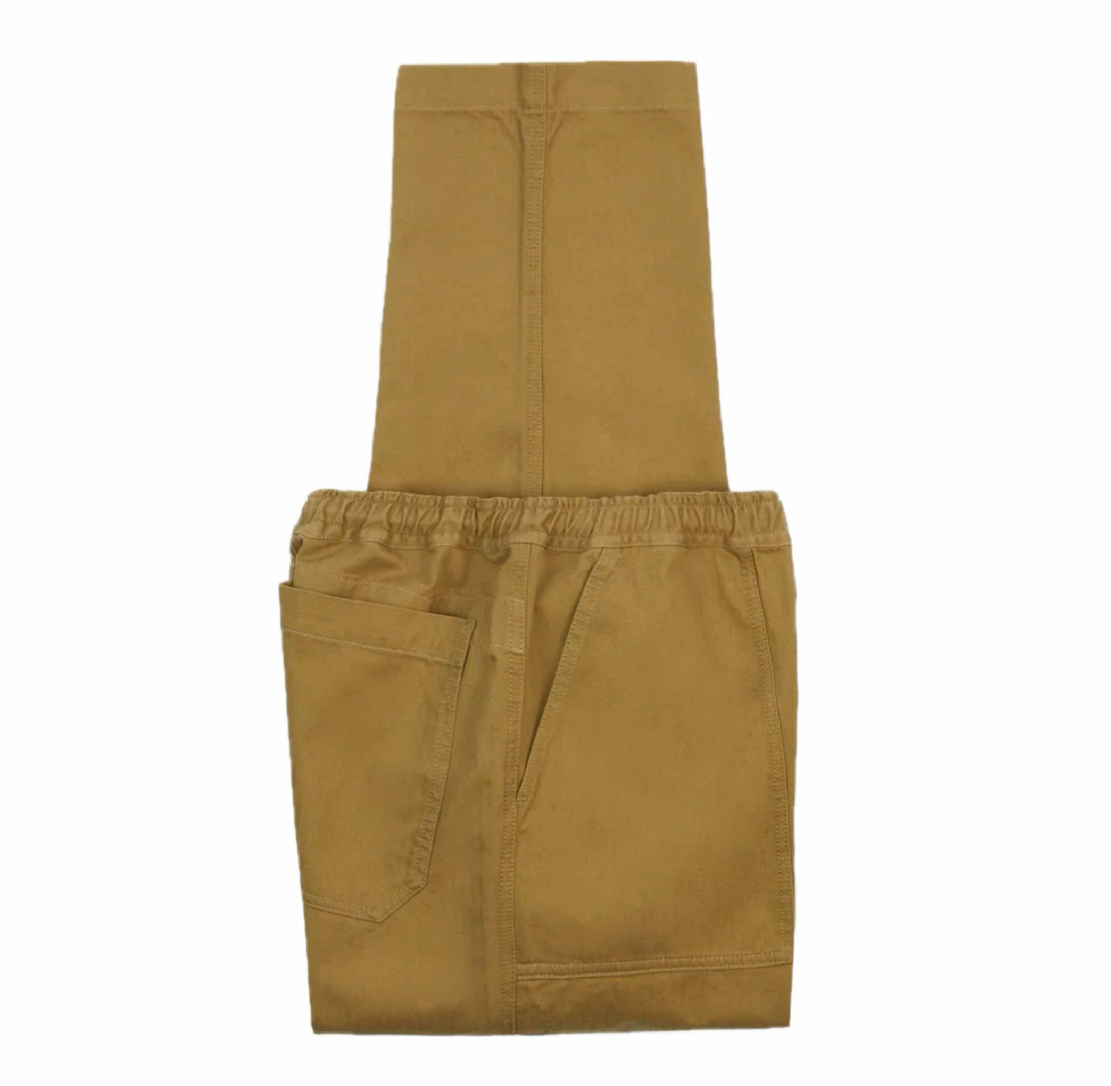Khaki Herringbone Twill Cotton Drawstring Trousers
