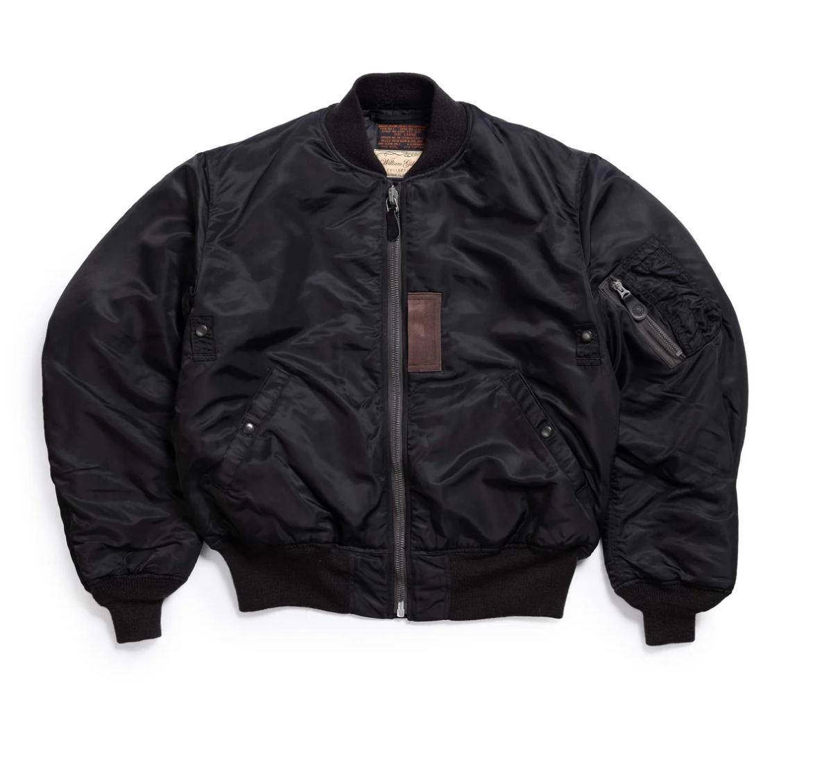 Black MA-1 Albert Turner & Co Model by Buzz Rickson's, nylon material.