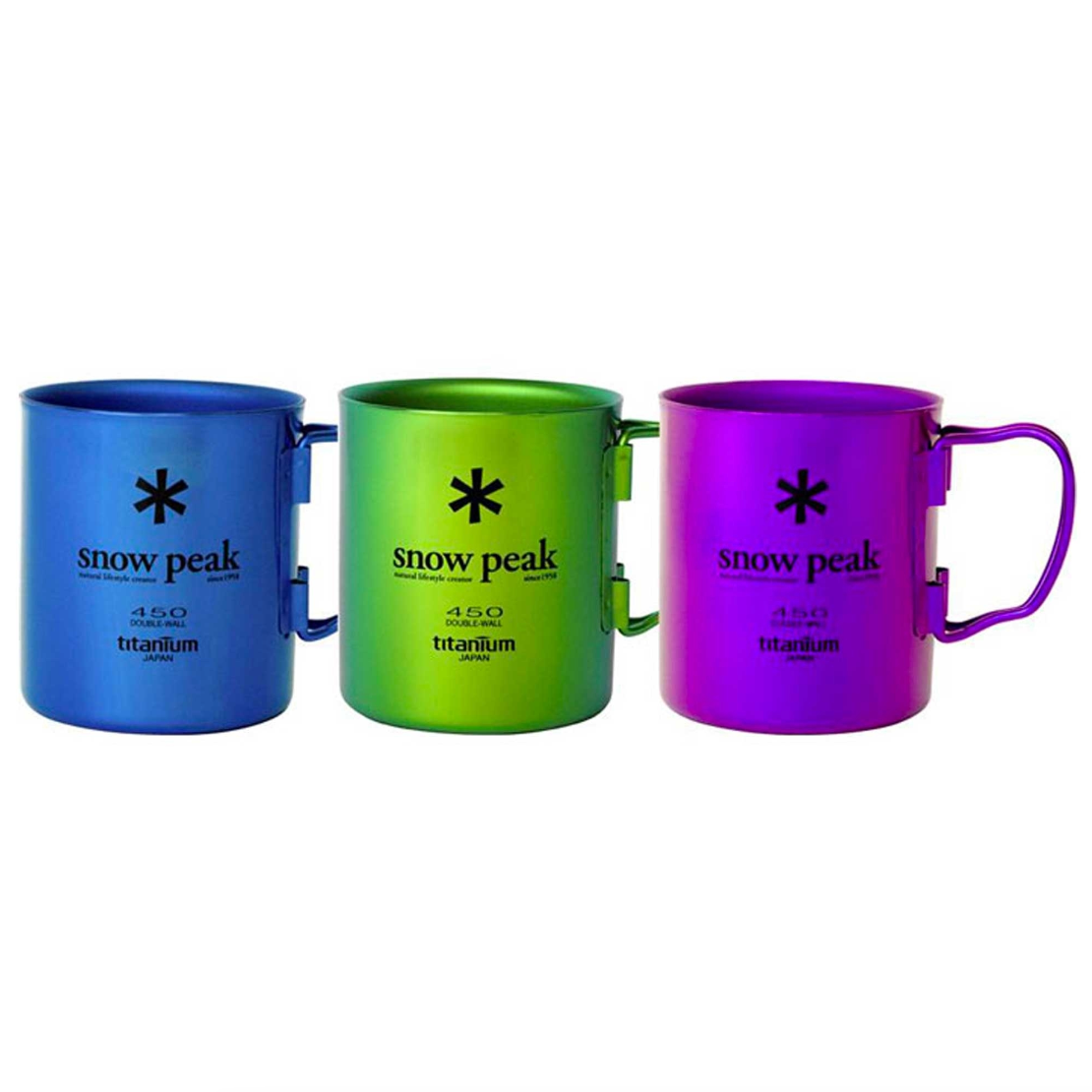 Snow Peak Titanium Double Wall 450 Coloured Mug - Green in Green — view 3 of 3 | Burrows & Hare