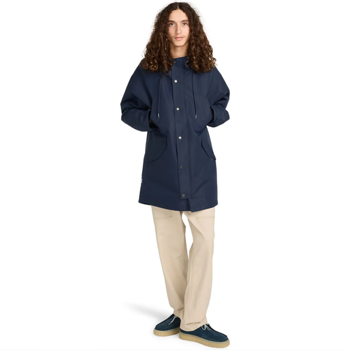 Rains Fishtail Parka W3 - Navy | Burrows & Hare