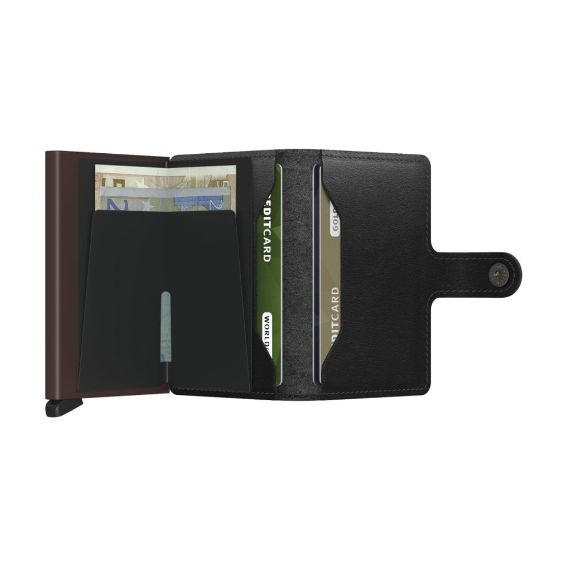 Secrid RFID Miniwallet in Original Grain Leather Black-Brown — view 4 of 5 | Burrows & Hare