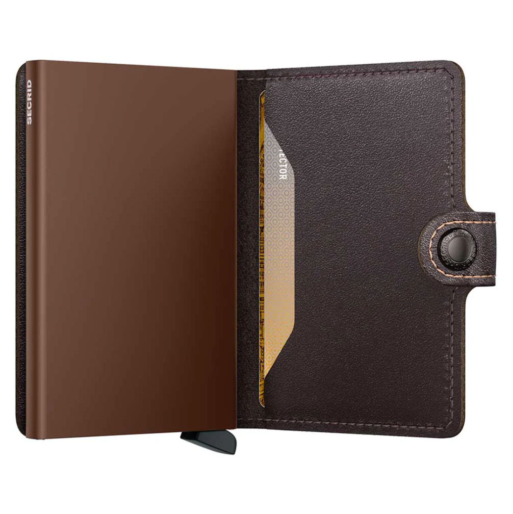 Secrid RFID Miniwallet in Original Grain Leather Chocolate — view 3 of 4 | Burrows & Hare