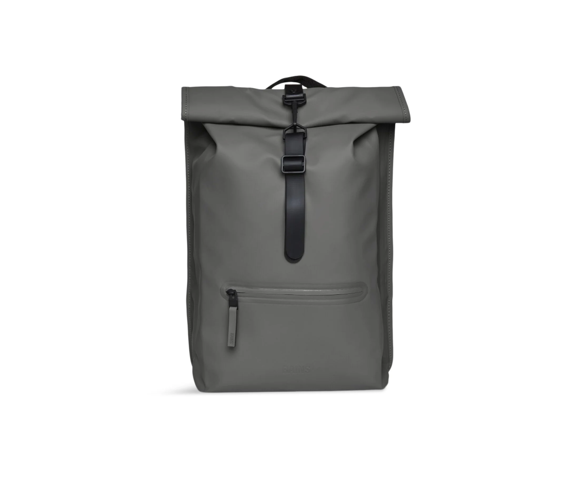 Rains Rolltop Rucksack in Dark Grey | Burrows & Hare