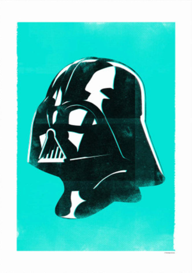 Star Wars Helmet - Vader print by East End Prints, giclée on premium acid-free paper.