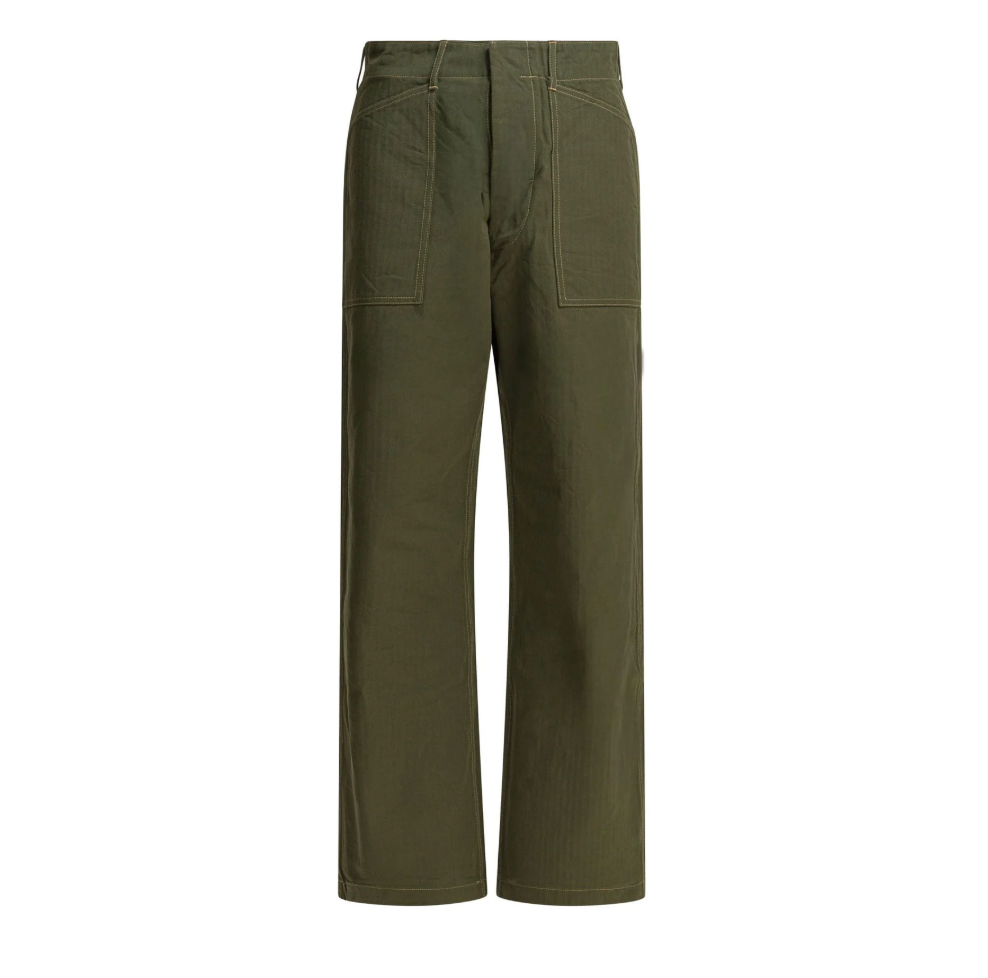 USMC M-44 HBT Pants, Buzz Rickson's, crafted in herringbone twill cotton.