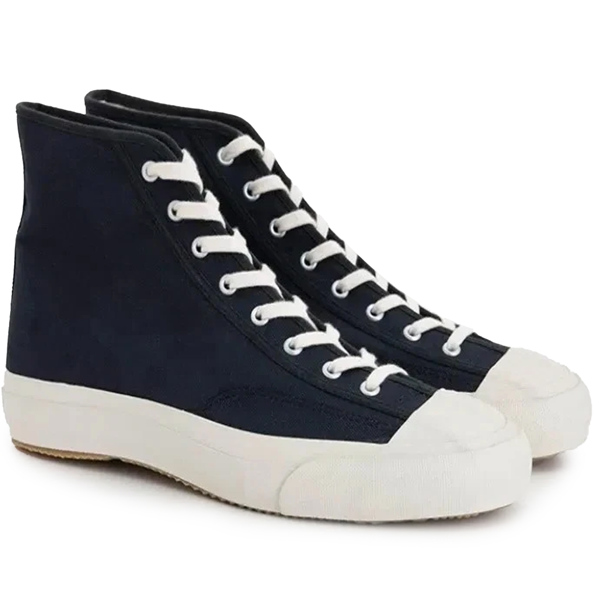 Gym Classic Hi - Dark Navy by Moonstar, cotton canvas upper with rubber sole.