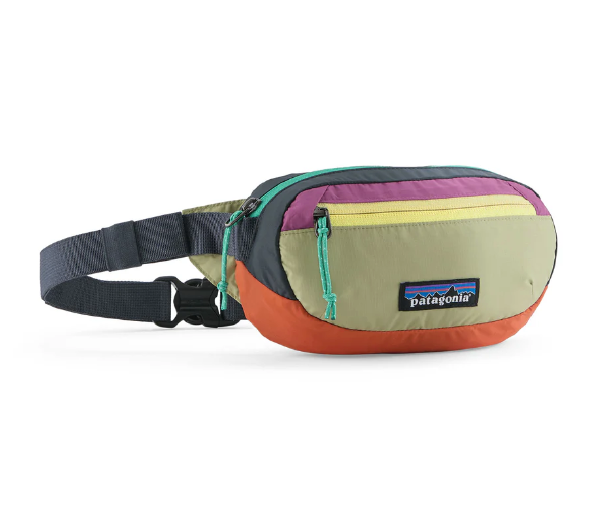 Patagonia Terravia Mini Hip Pack in Patchwork Gumtree Green, versatile accessory for style and utility.