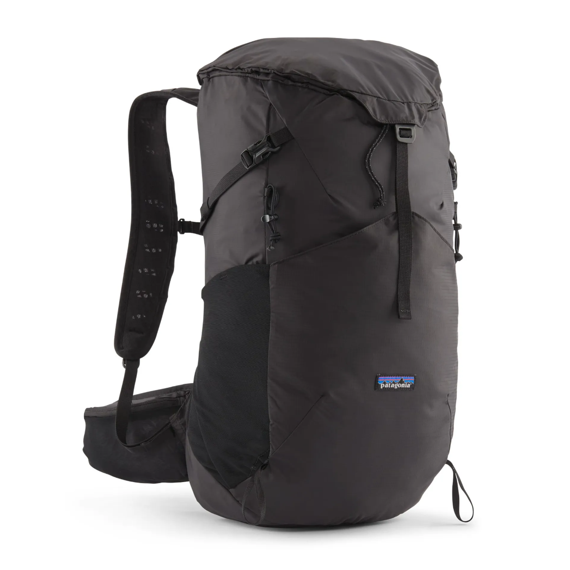 Patagonia Terravia Pack 28L in black, showcasing a sleek and functional design.