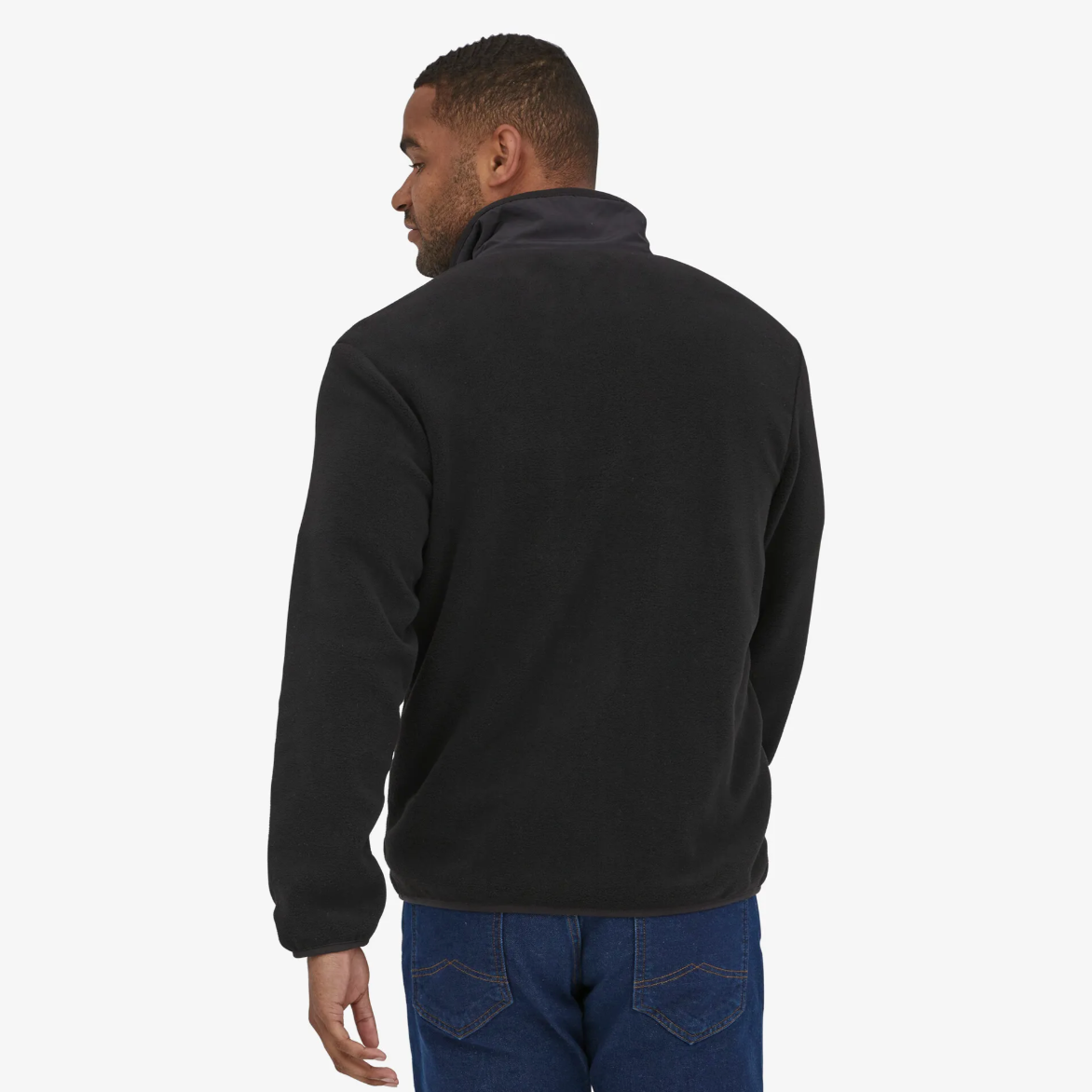 Side view of Synchilla Jacket - Black by Patagonia in sleek design