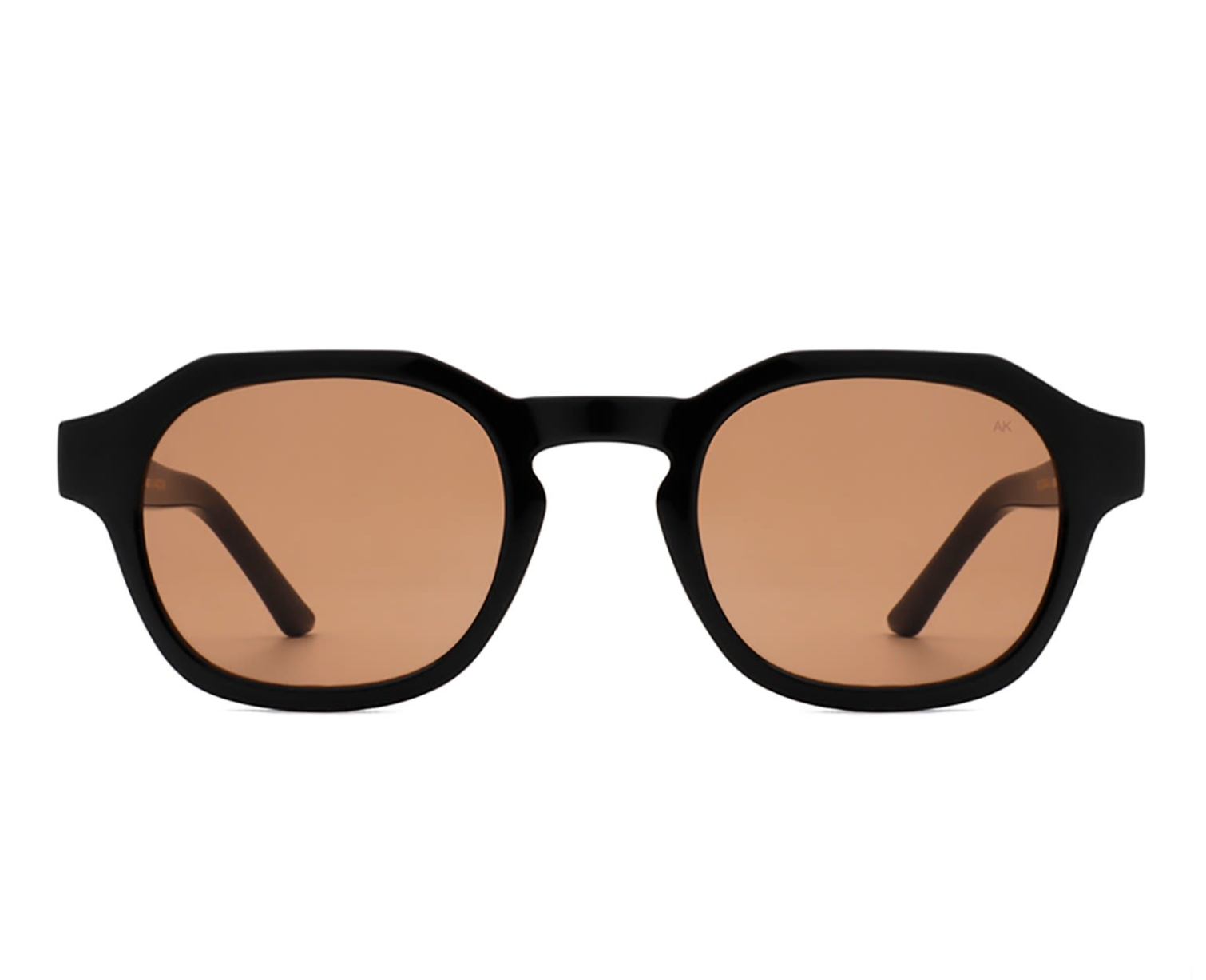Side view of A. Kjærbede's Zan Black sunglasses showcasing eco-friendly design.