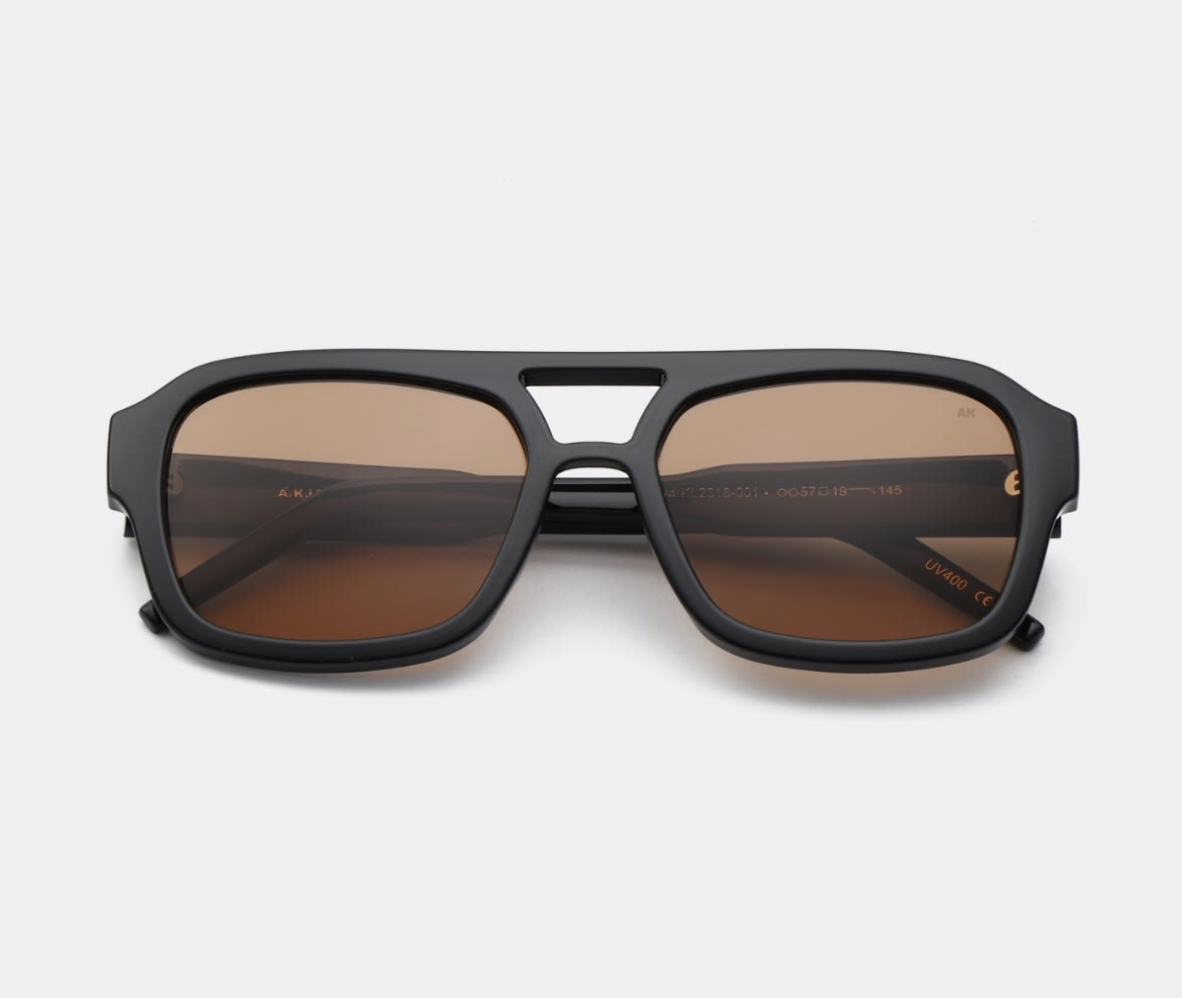 Black Kaya sunglasses with durable polycarbonate lenses by A. Kjærbede.