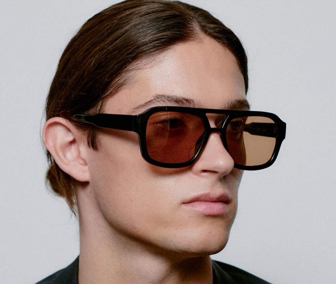 Nickel-free black Kaya sunglasses by A. Kjærbede with eco-friendly materials.