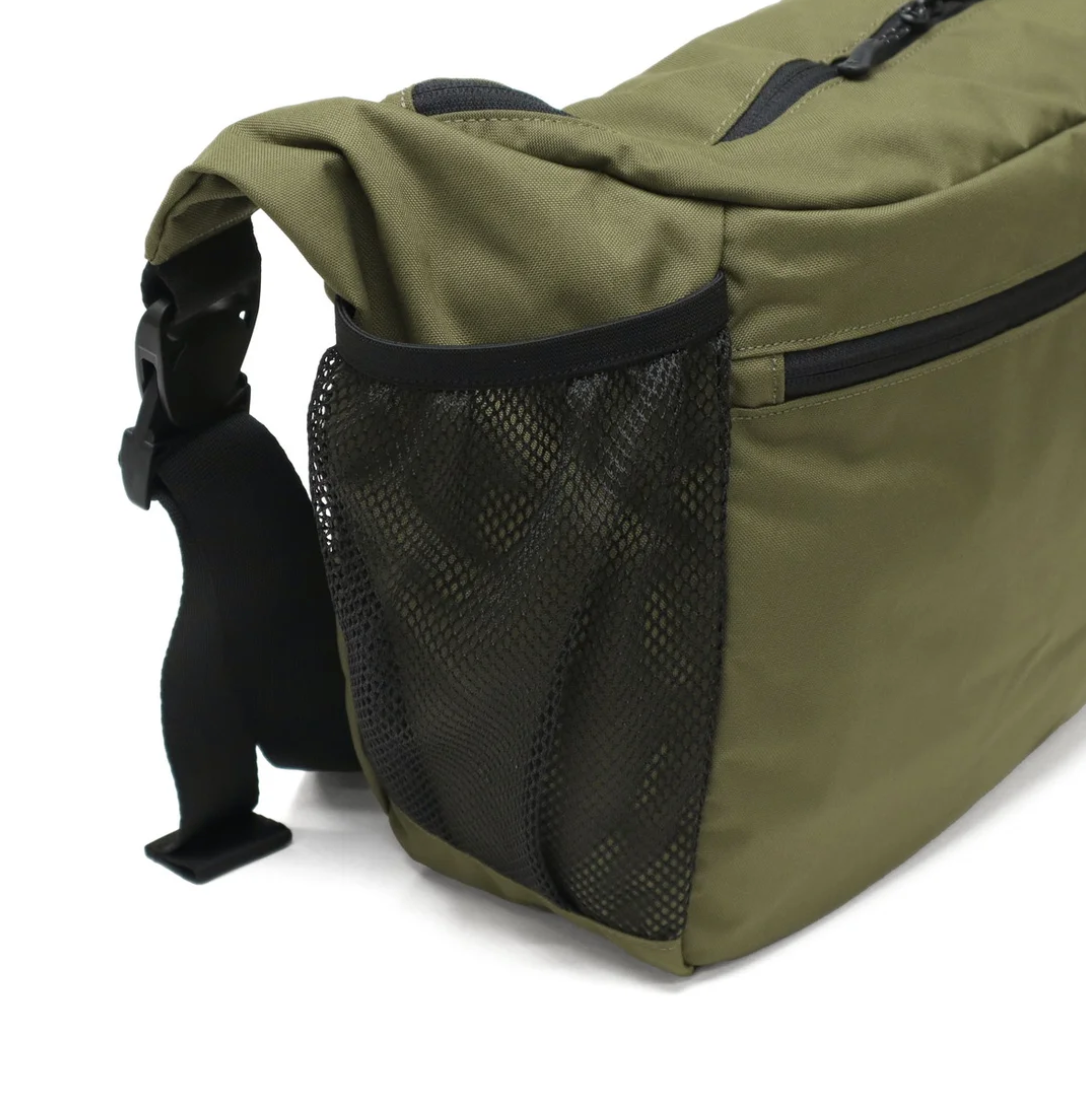 Snow Peak Everyday Use Middle Shoulder Bag - Olive in Olive — view 2 of 3 | Burrows & Hare